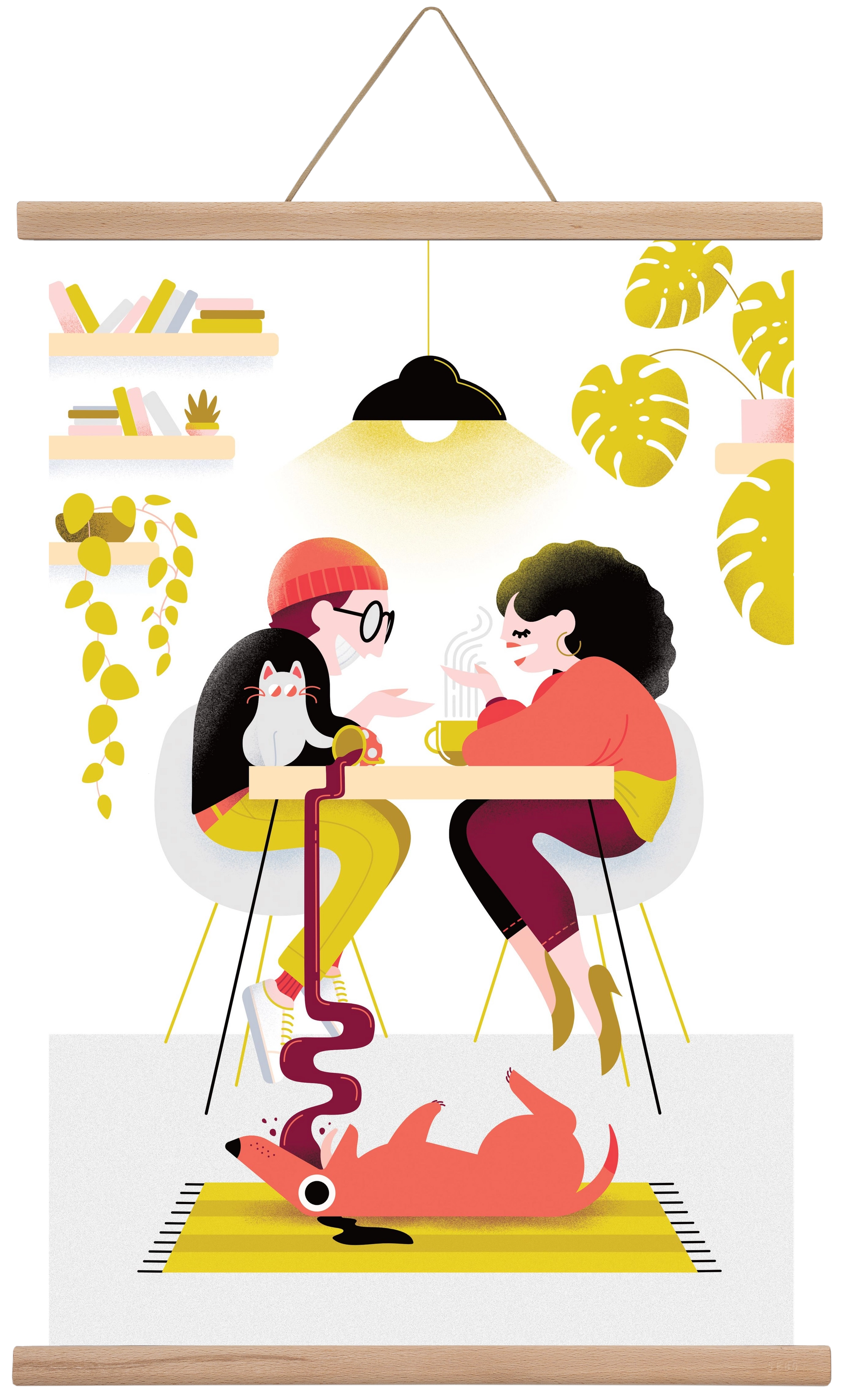 Coffee date, 40x60 cm (40x60 cm), Tölgy akasztó