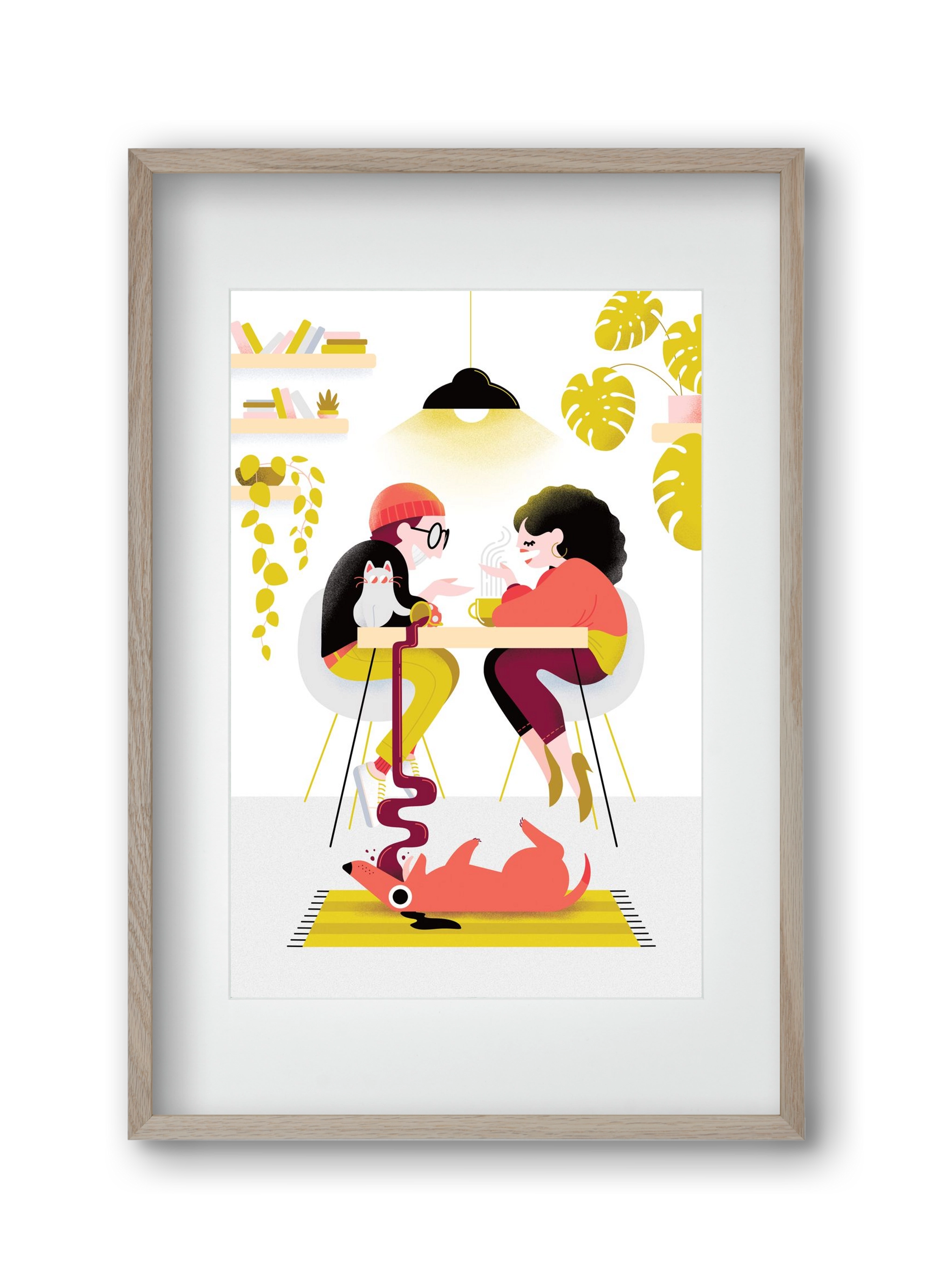 Coffee date, 30x45 cm (20x30 cm), Tölgy keret, paszpartuval