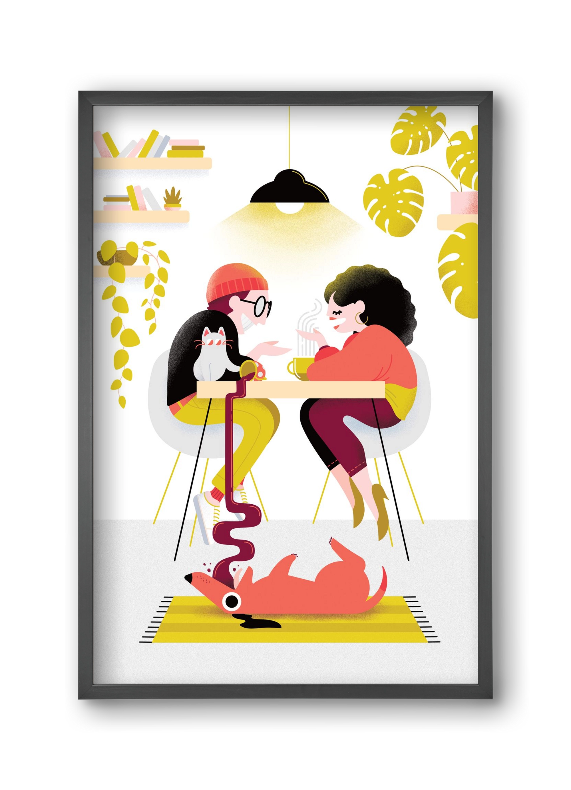 Coffee date, 30x45 cm (30x45 cm), Fekete keret