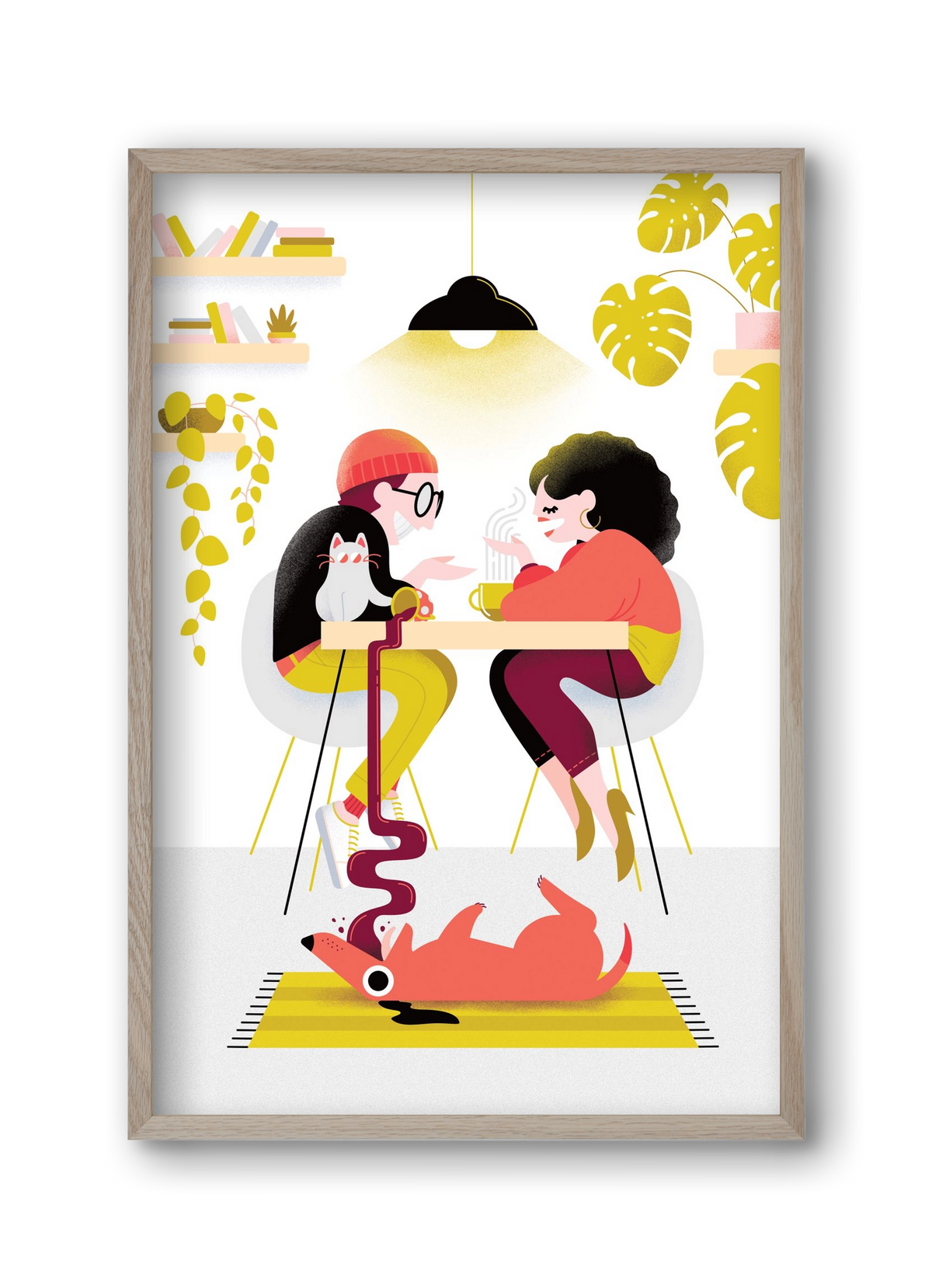 Coffee date, 30x45 cm (30x45 cm), Tölgy keret