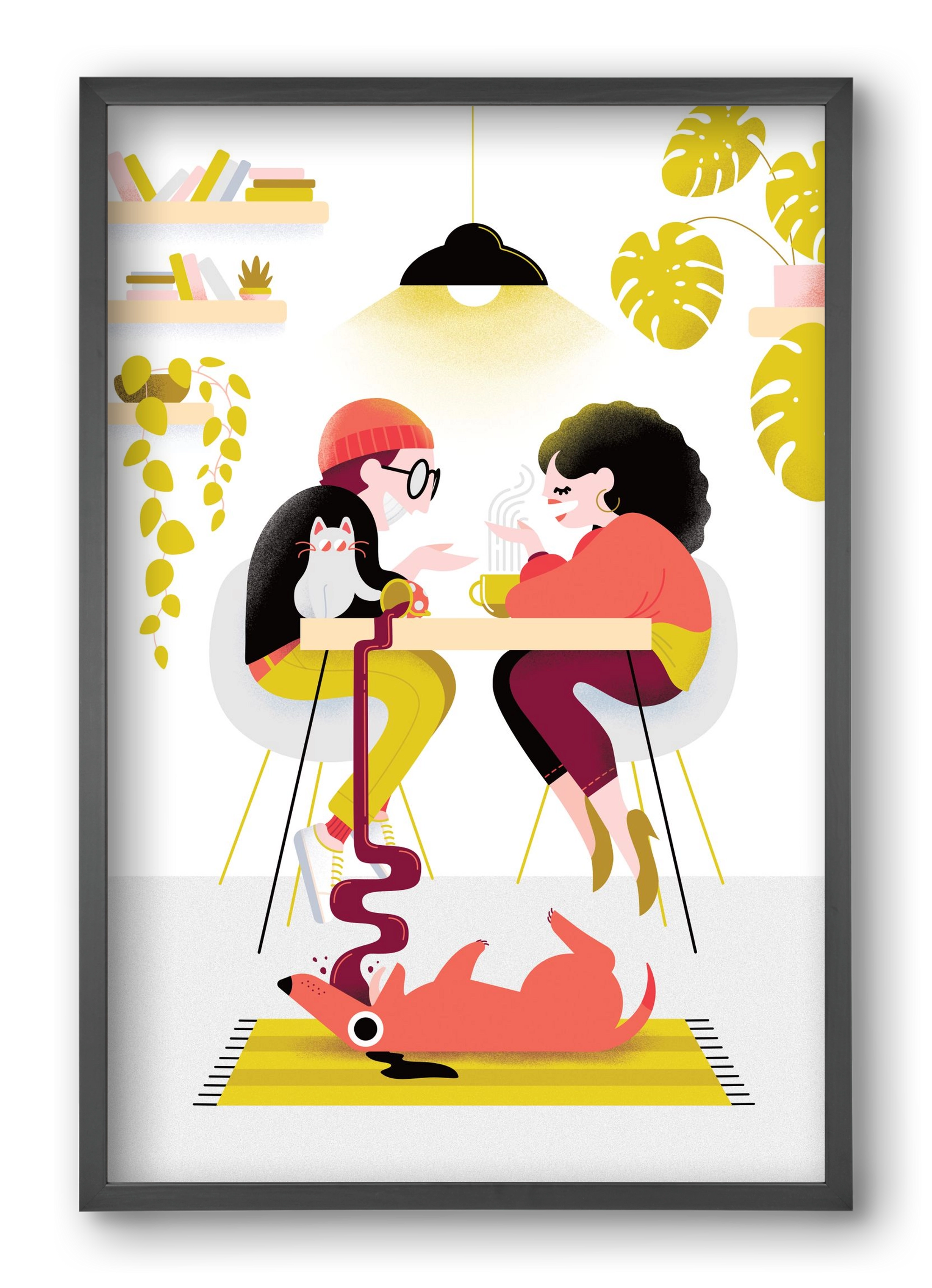 Coffee date, 40x60 cm (40x60 cm), Fekete keret