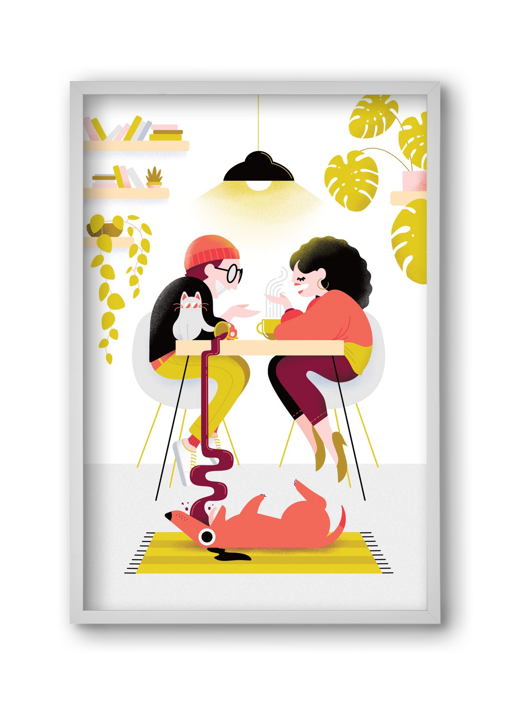 Coffee date, 30x45 cm (30x45 cm), Fehér keret