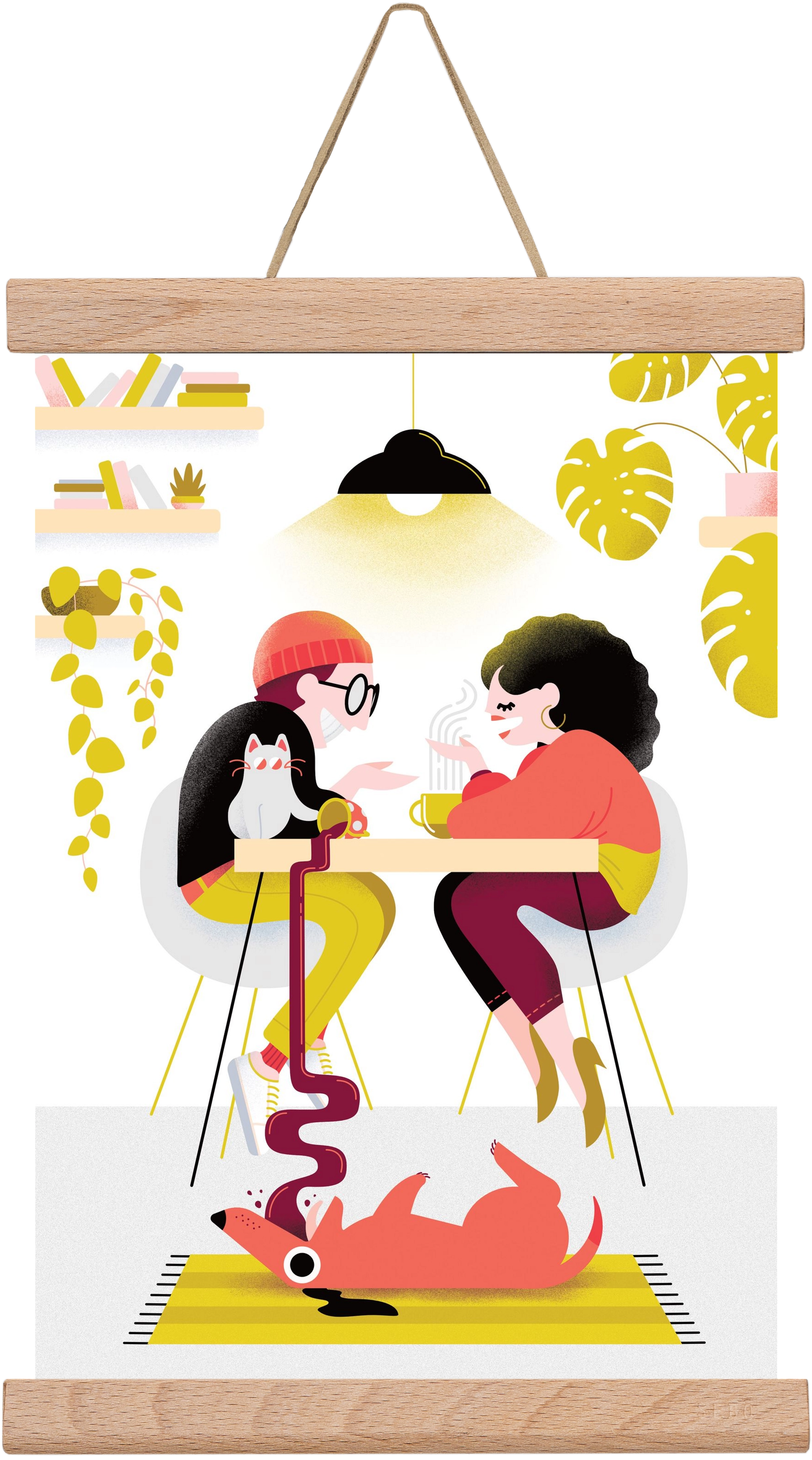 Coffee date, 20x30 cm (20x30 cm), Tölgy akasztó