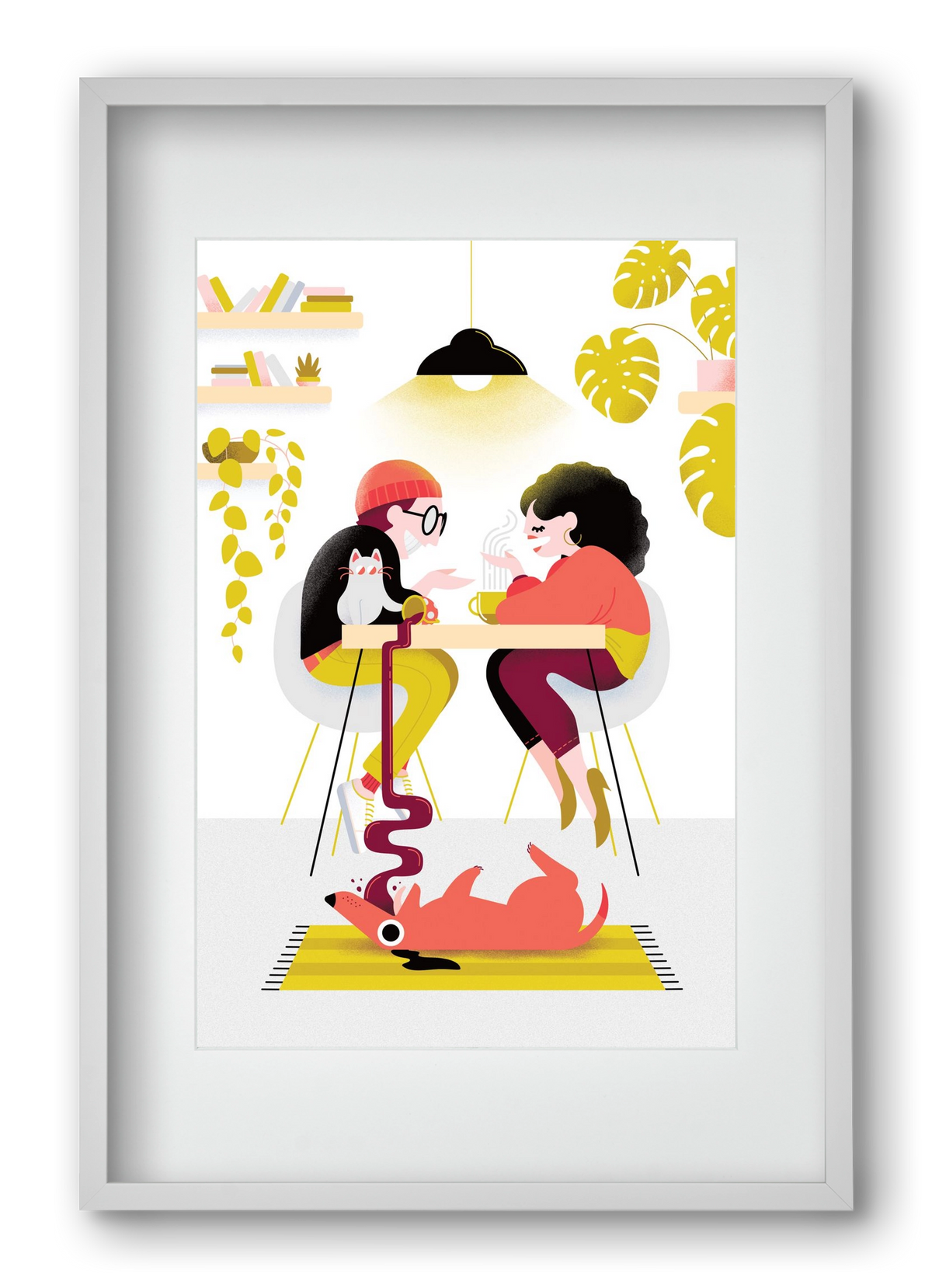 Coffee date, 40x60 cm (30x45 cm), Fehér keret, paszpartuval