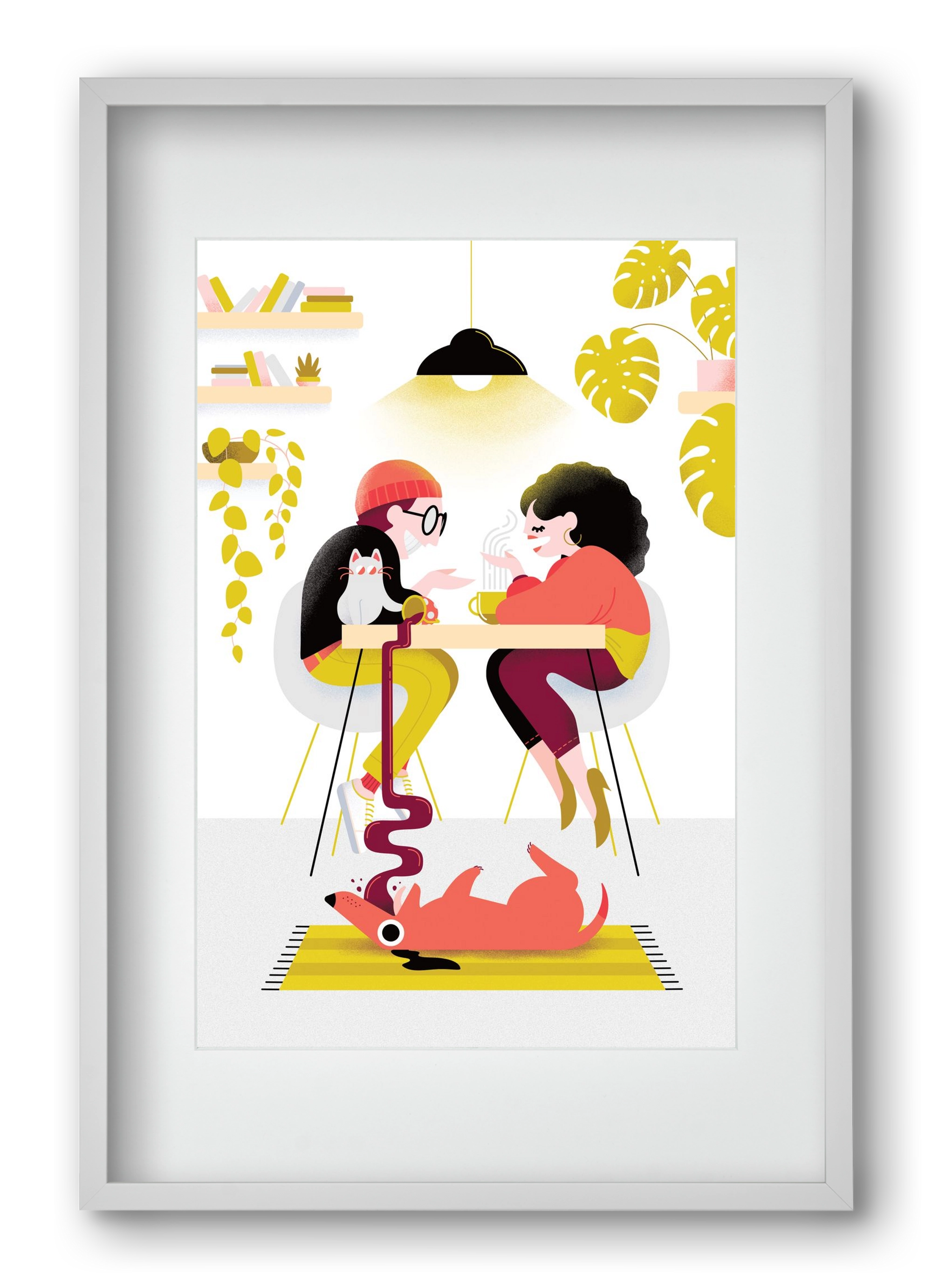 Coffee date, 40x60 cm (30x45 cm), Fehér keret, paszpartuval