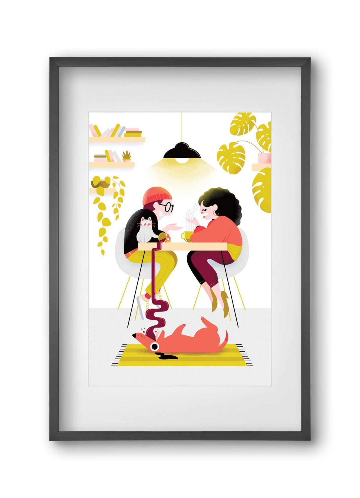 Coffee date, 30x45 cm (20x30 cm), Fekete keret, paszpartuval