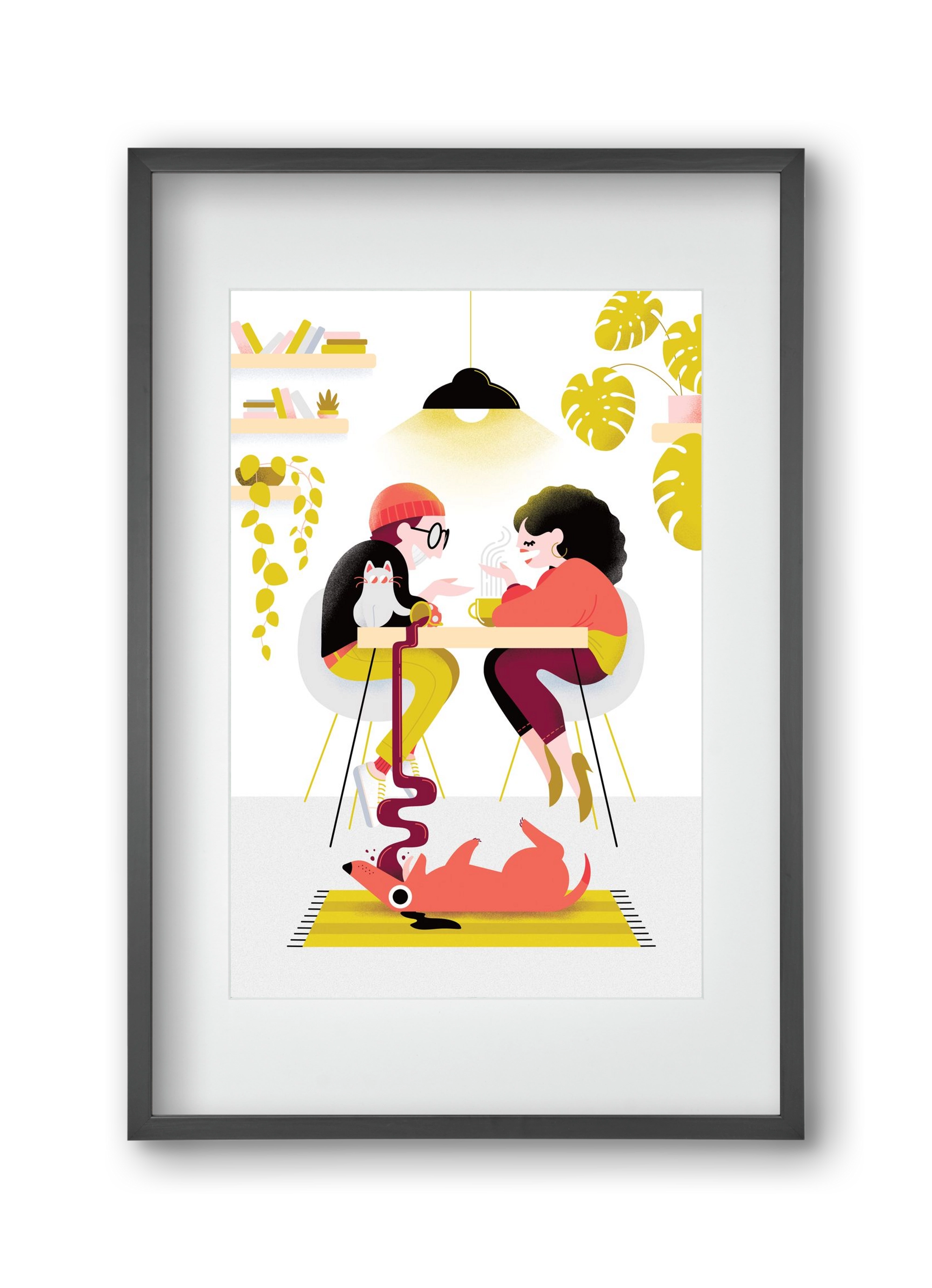 Coffee date, 30x45 cm (20x30 cm), Fekete keret, paszpartuval