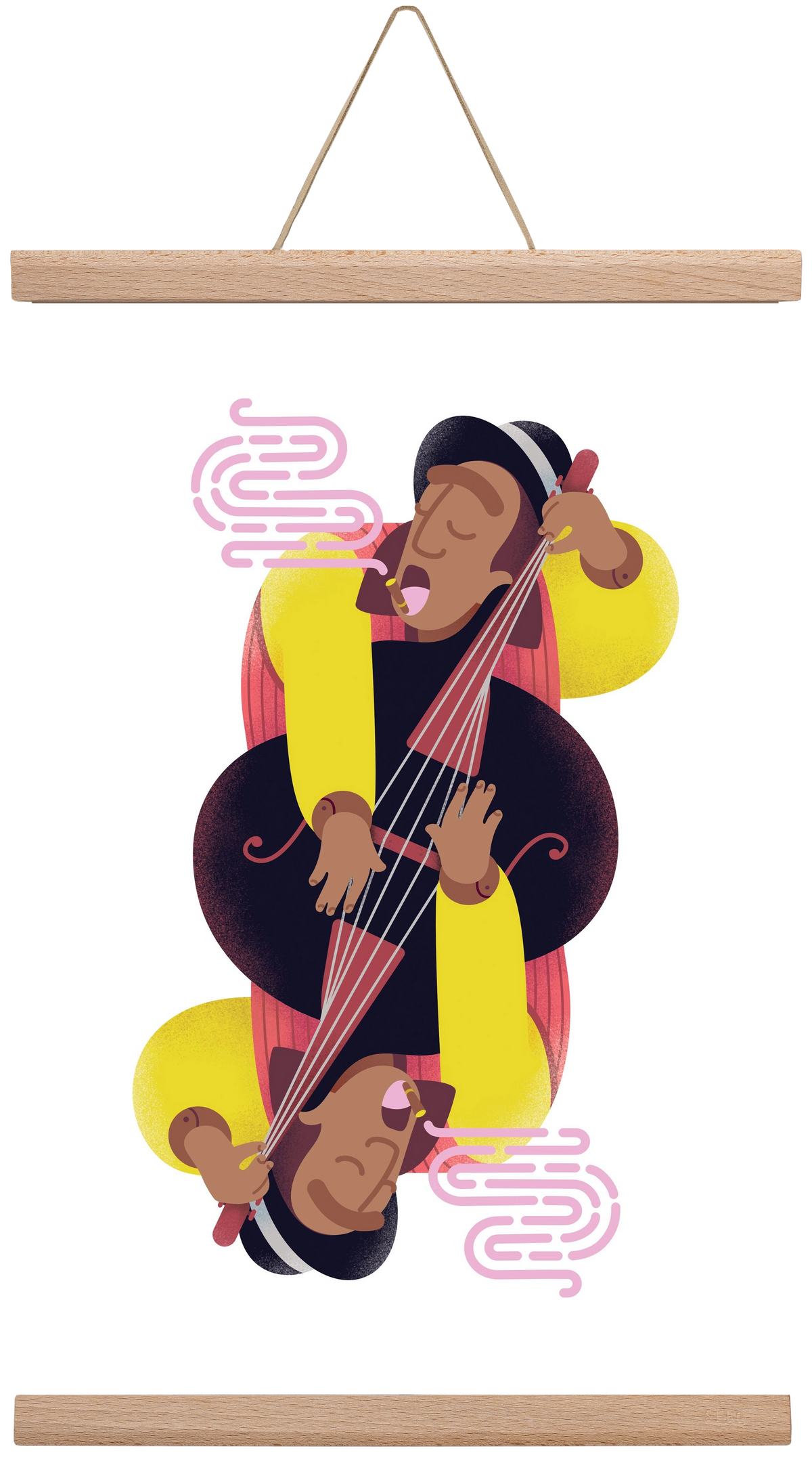 Jazz musician series - Ray, 30x45 cm (30x45 cm), Tölgy akasztó