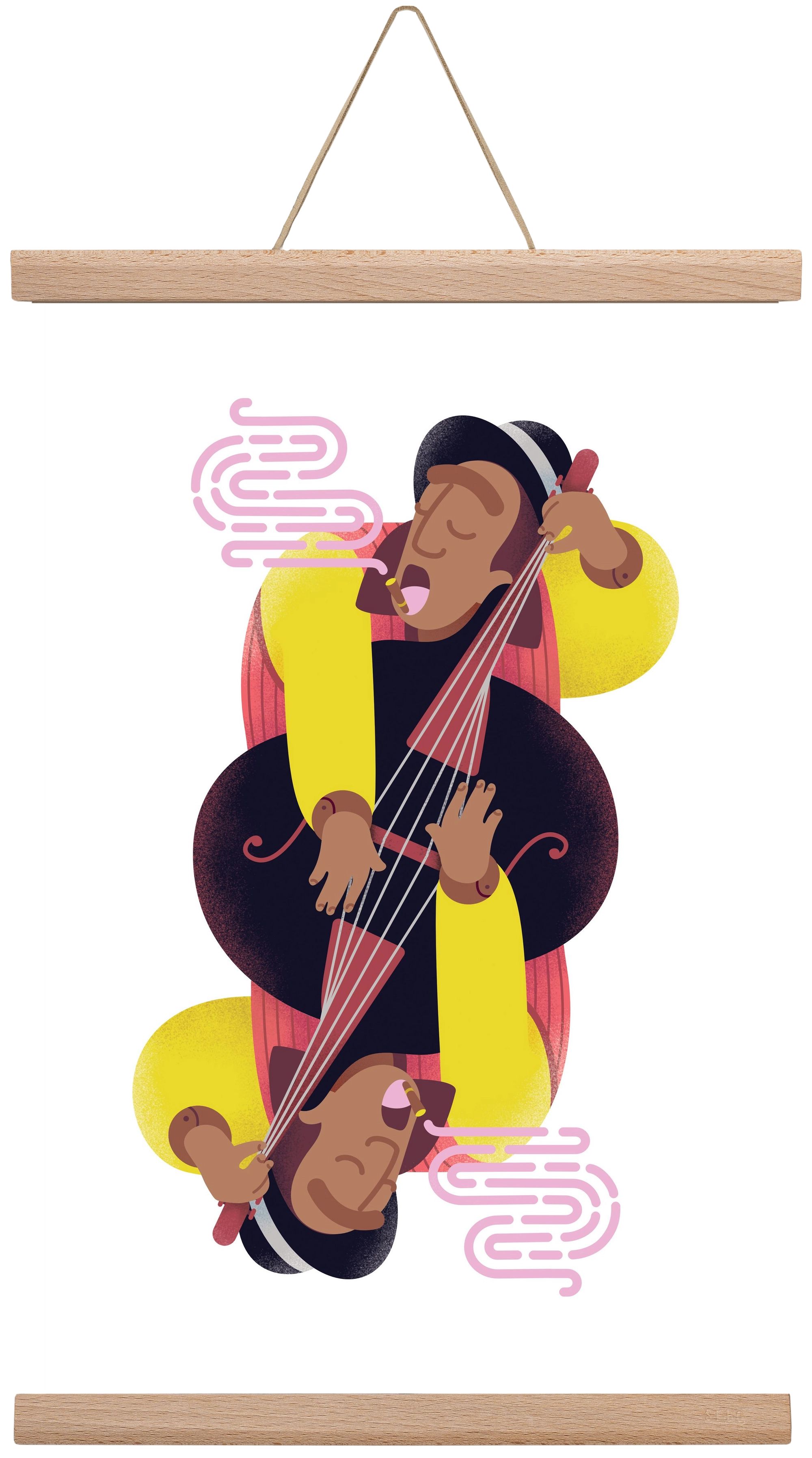 Jazz musician series - Ray, 30x45 cm (30x45 cm), Tölgy akasztó