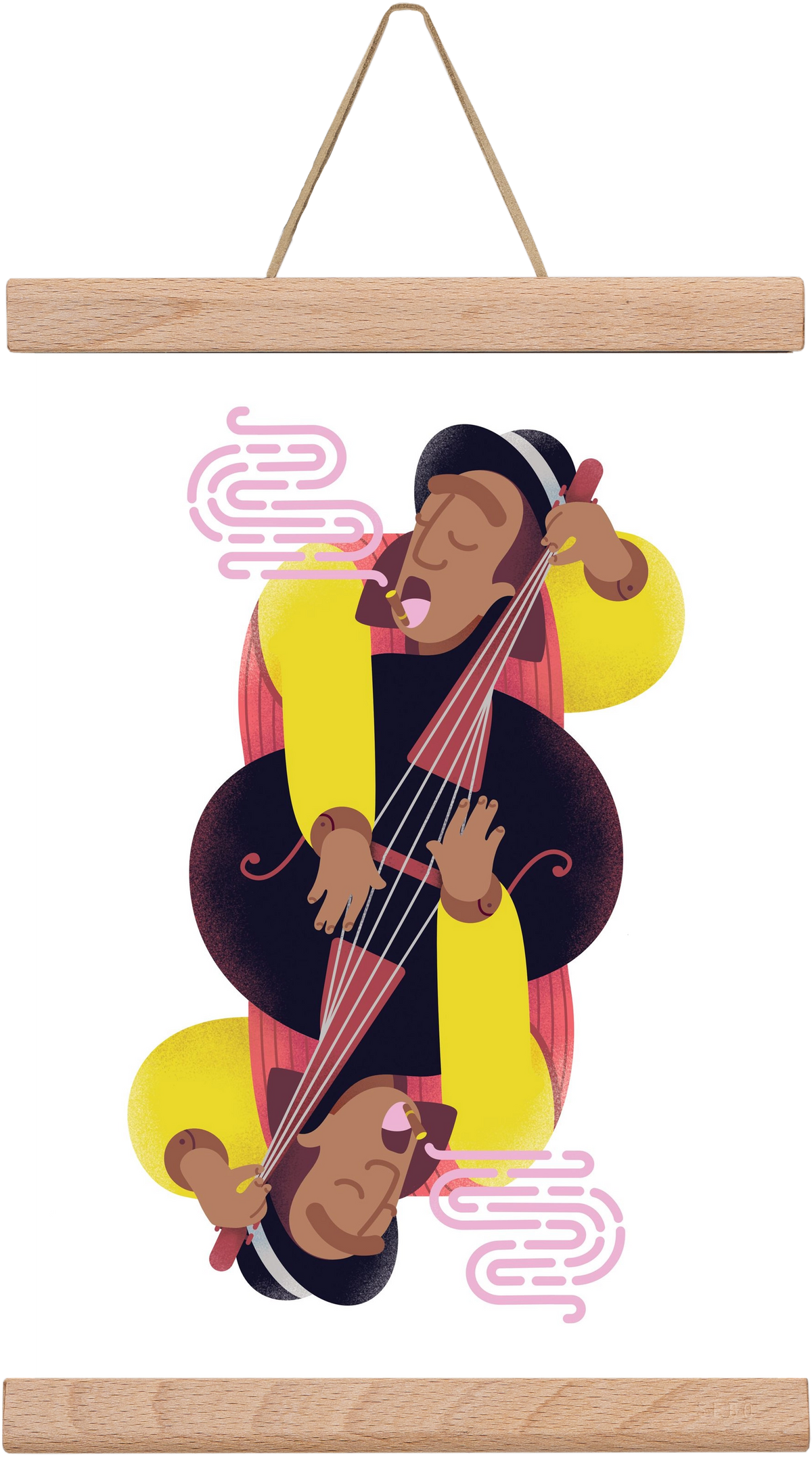 Jazz musician series - Ray, 20x30 cm (20x30 cm), Tölgy akasztó