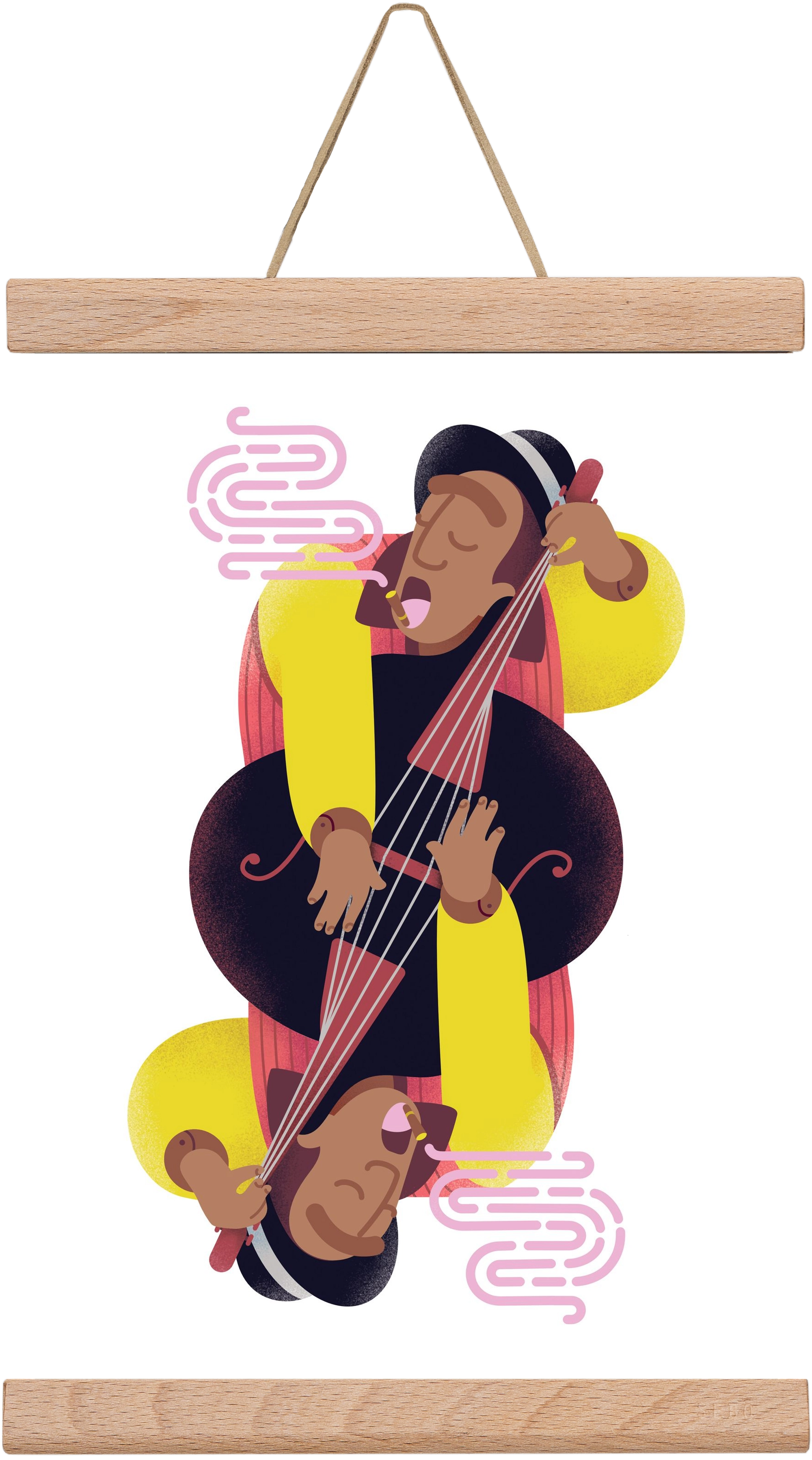 Jazz musician series - Ray, 20x30 cm (20x30 cm), Tölgy akasztó