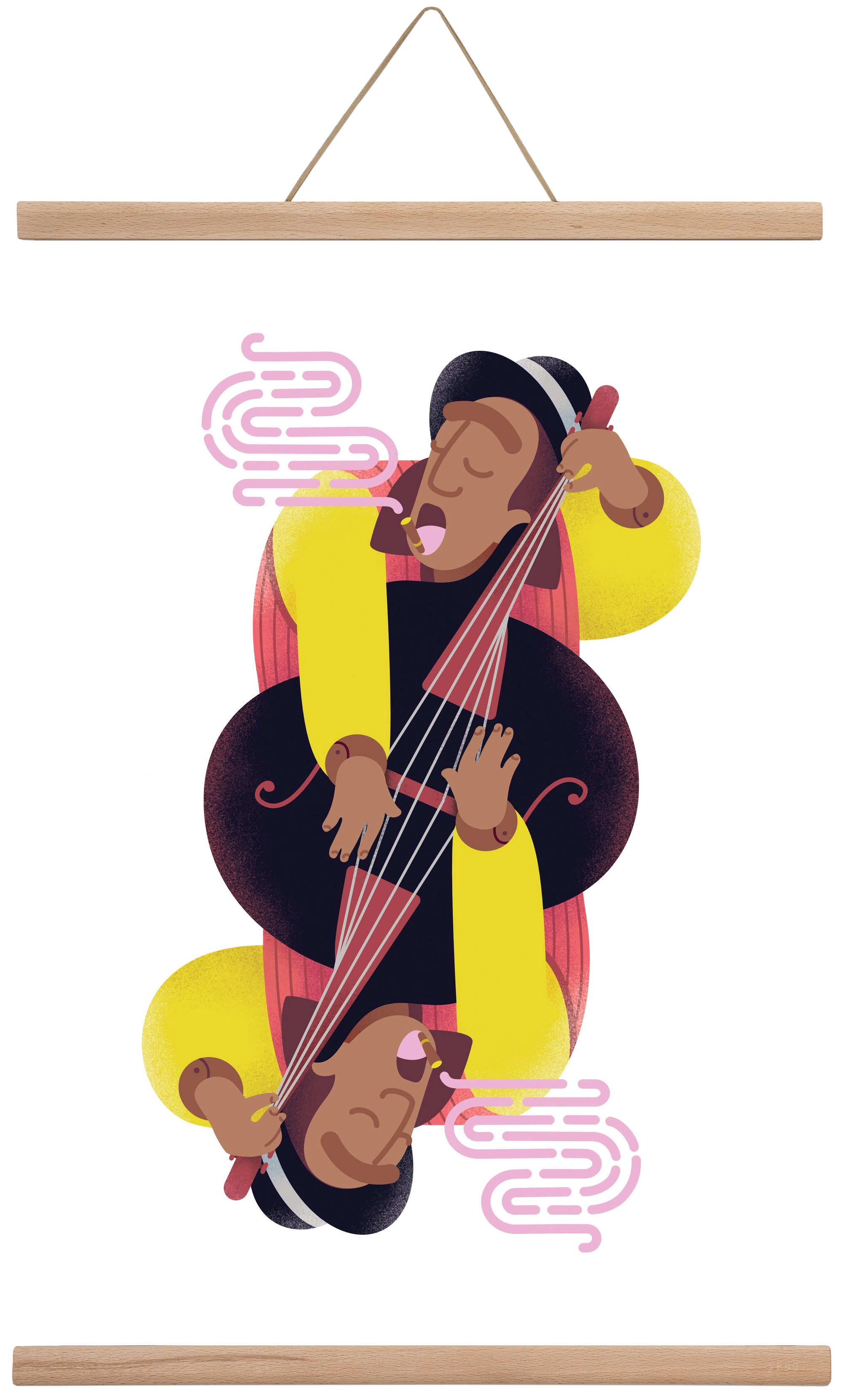 Jazz musician series - Ray, 40x60 cm (40x60 cm), Tölgy akasztó