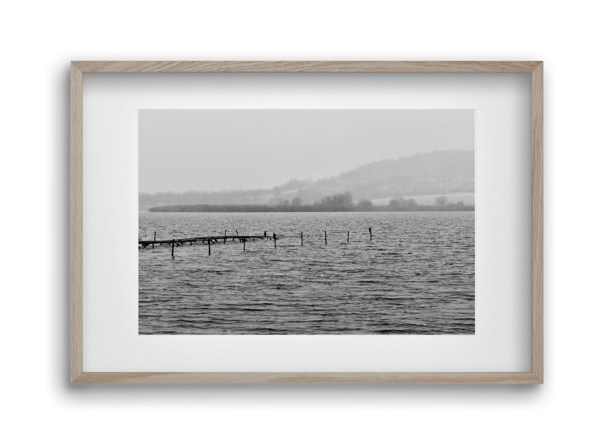 tihanyi Belső-tó, 45x30 cm (30x20 cm), Tölgy keret, paszpartuval