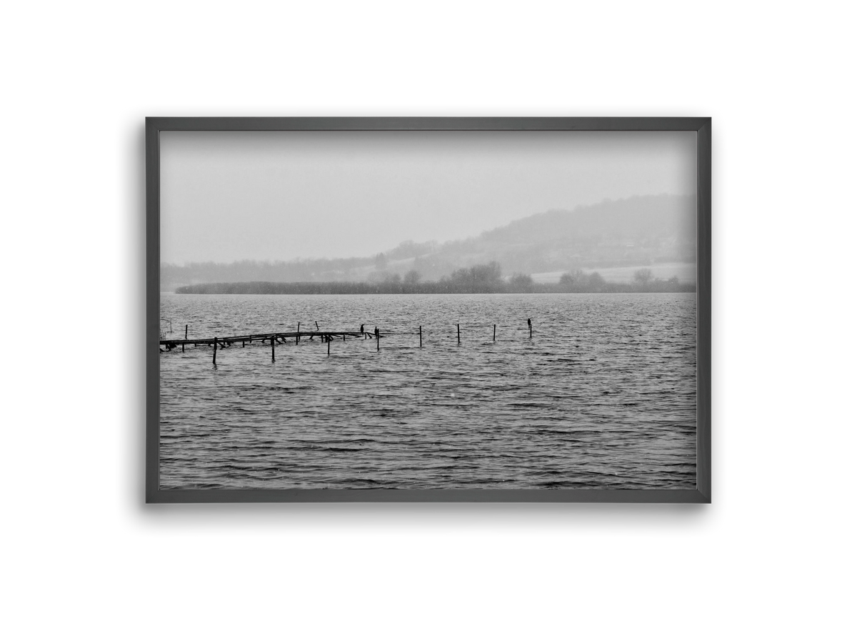 tihanyi Belső-tó, 30x20 cm (30x20 cm), Fekete keret