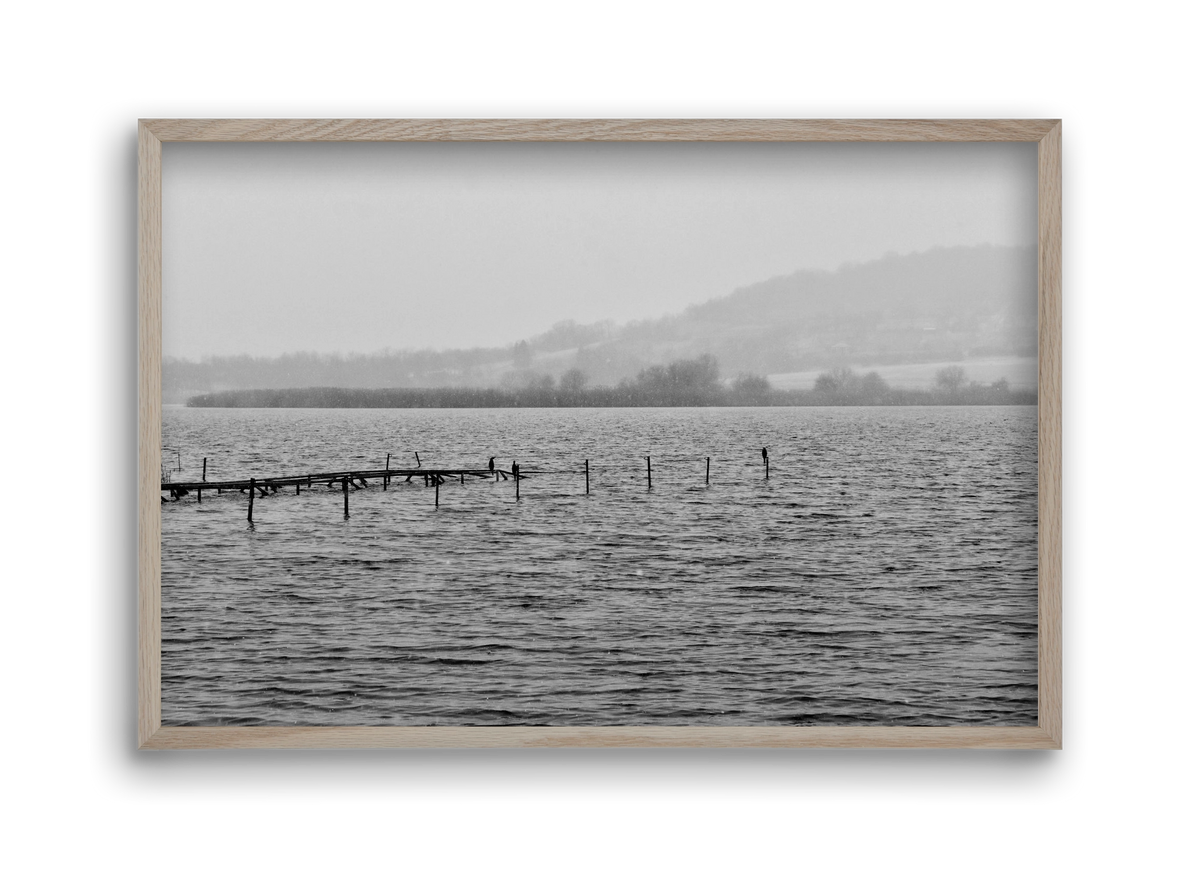 tihanyi Belső-tó, 45x30 cm (45x30 cm), Tölgy keret
