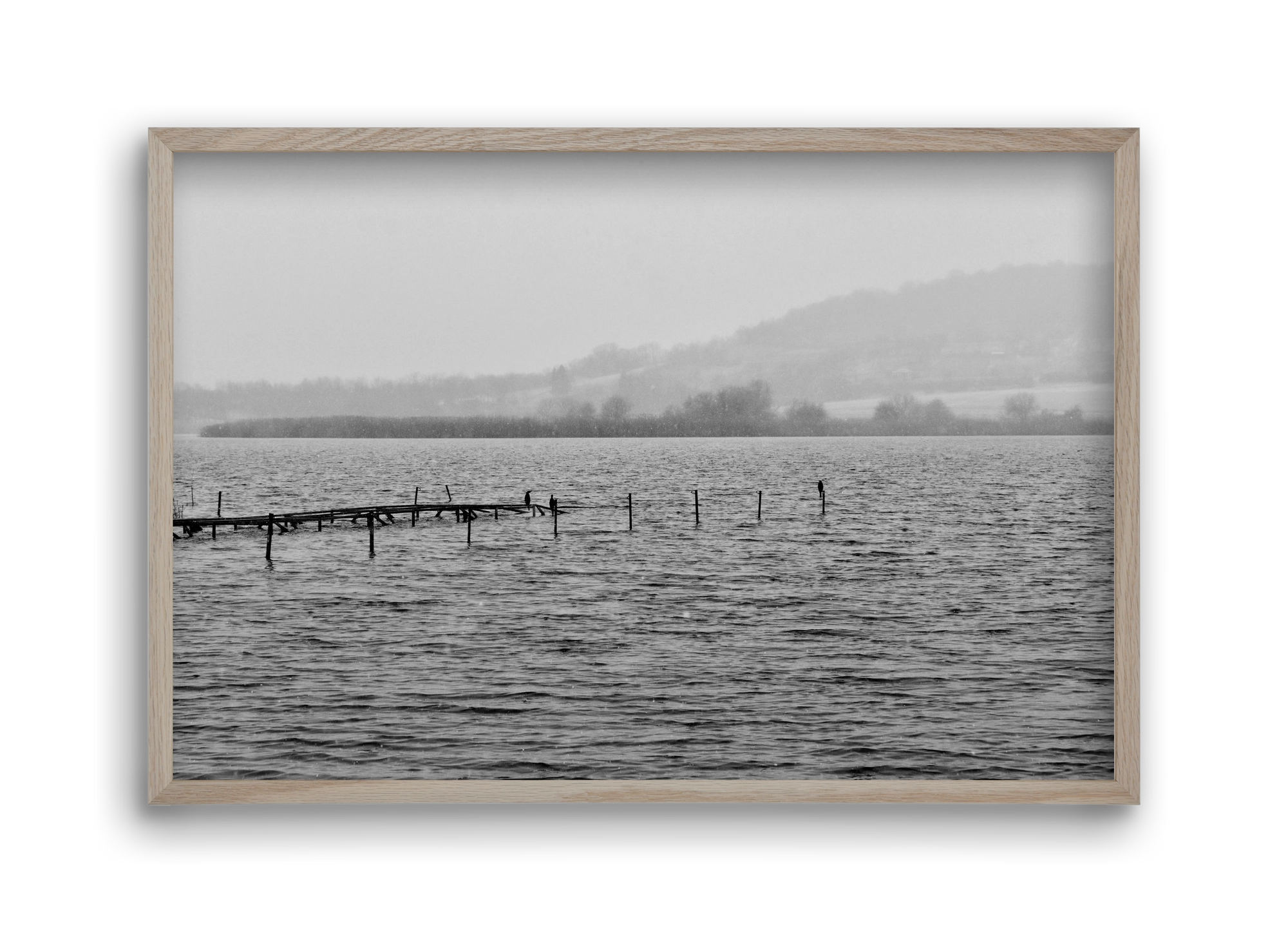 tihanyi Belső-tó, 45x30 cm (45x30 cm), Tölgy keret