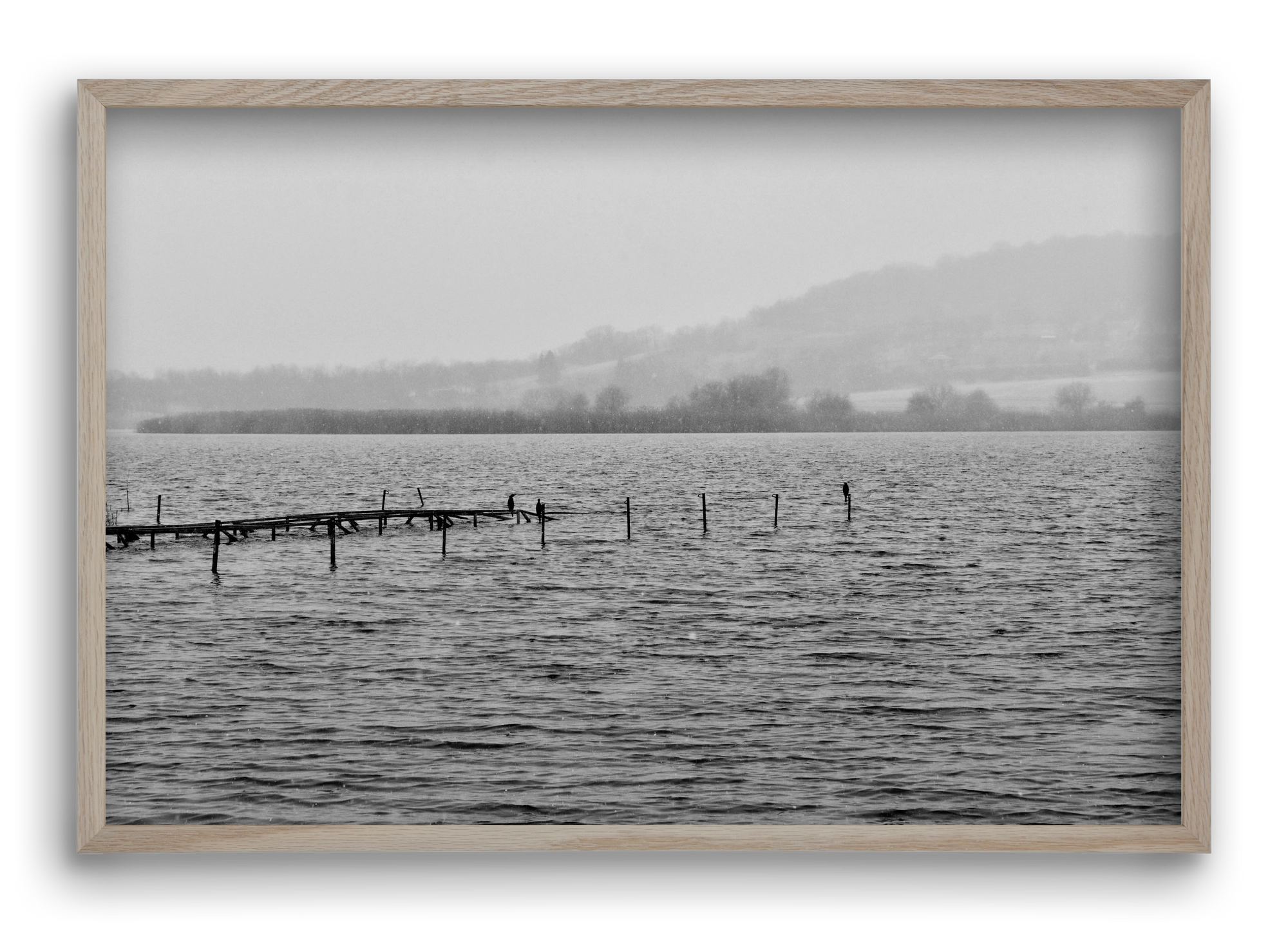 tihanyi Belső-tó, 60x40 cm (60x40 cm), Tölgy keret