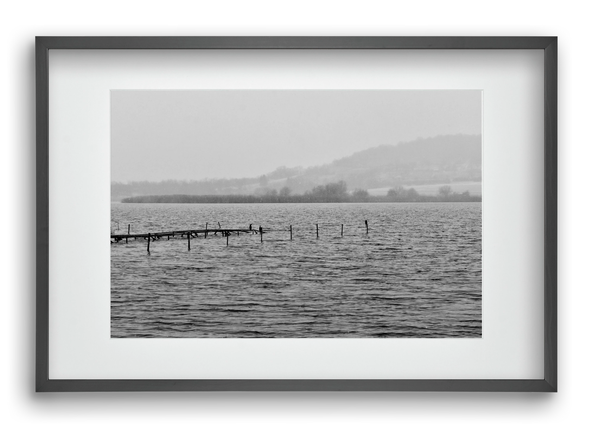tihanyi Belső-tó, 60x40 cm (45x30 cm), Fekete keret, paszpartuval