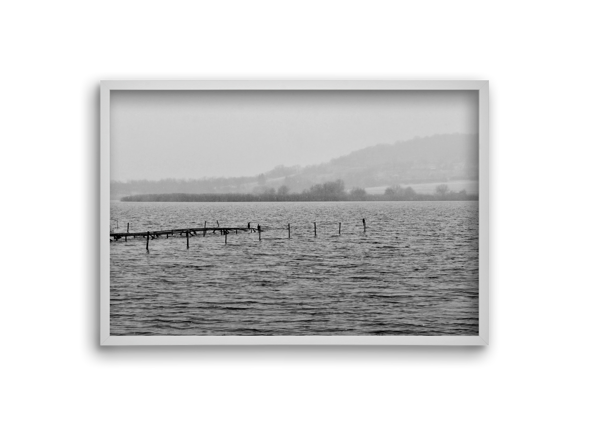 tihanyi Belső-tó, 30x20 cm (30x20 cm), Fehér keret