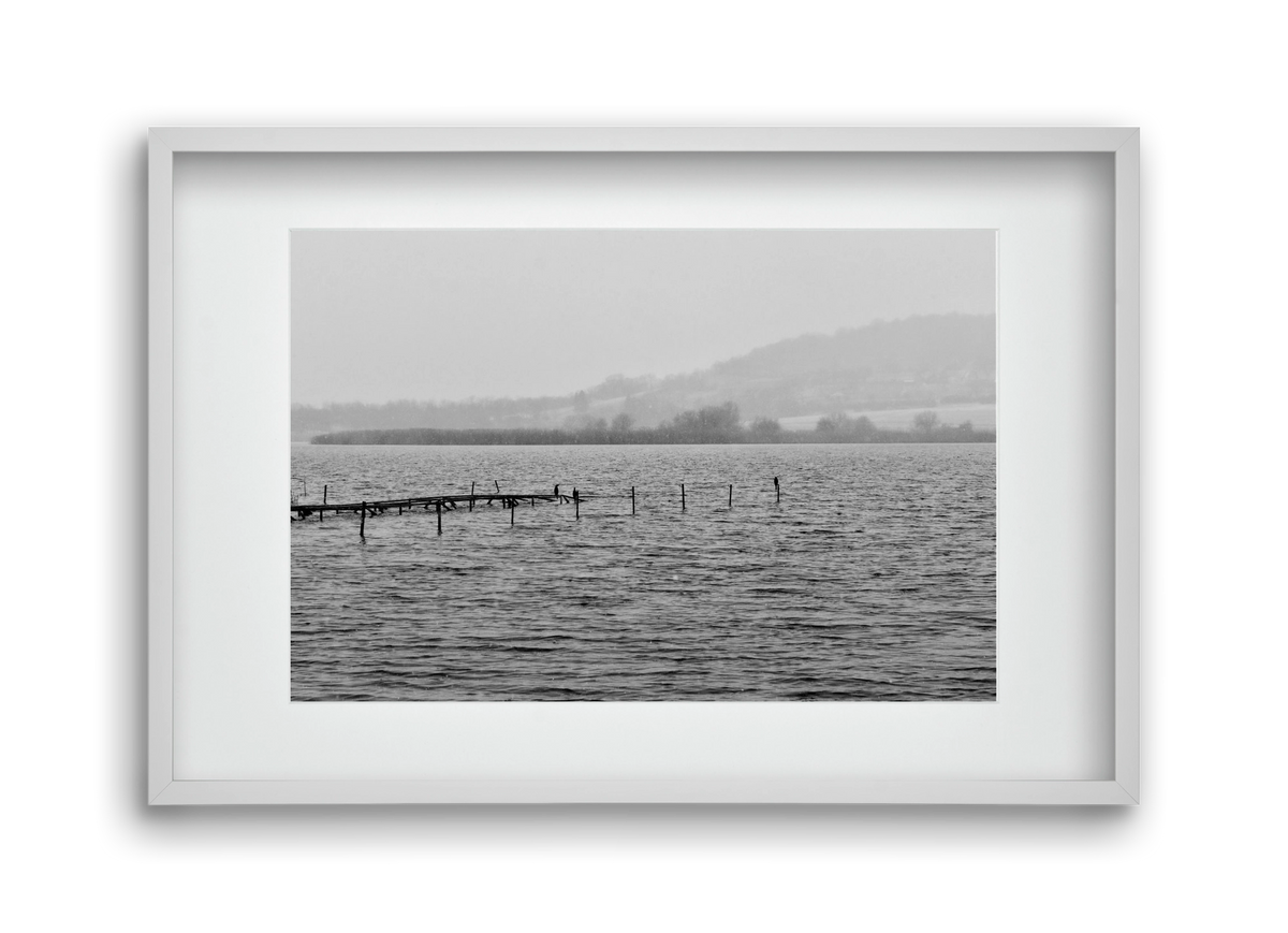 tihanyi Belső-tó, 45x30 cm (30x20 cm), Fehér keret, paszpartuval