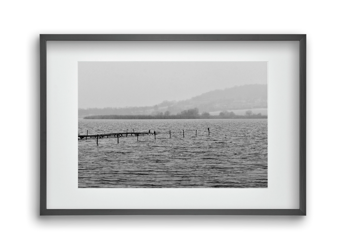 tihanyi Belső-tó, 45x30 cm (30x20 cm), Fekete keret, paszpartuval