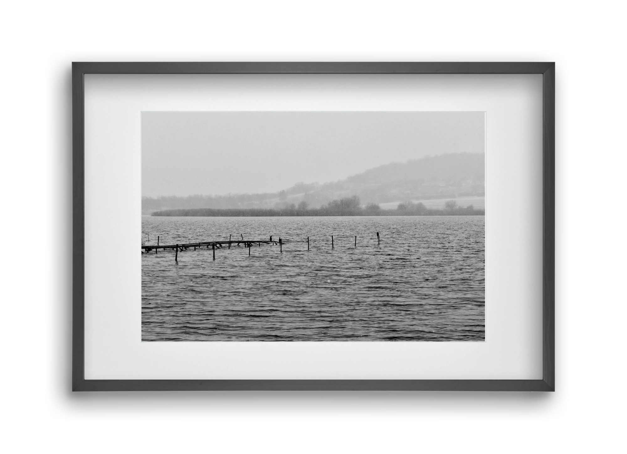 tihanyi Belső-tó, 45x30 cm (30x20 cm), Fekete keret, paszpartuval