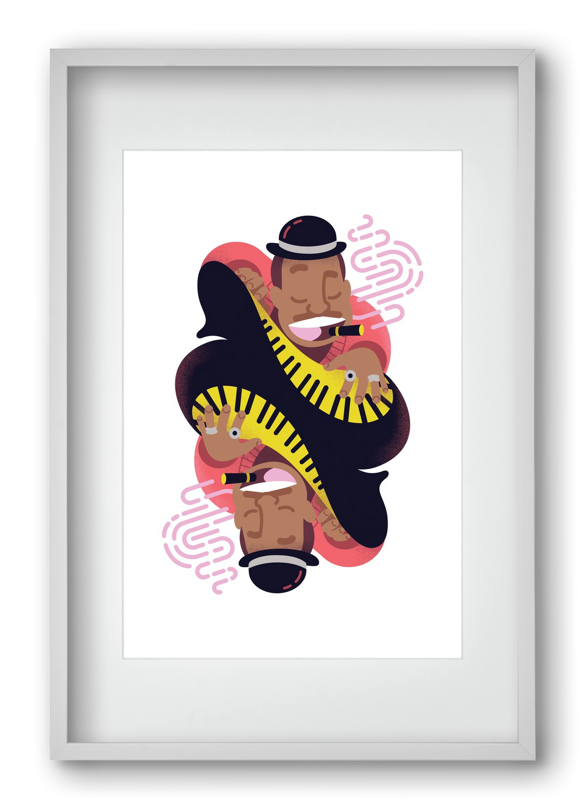 Jazz music series - Duke, 40x60 cm (30x45 cm), Fehér keret, paszpartuval