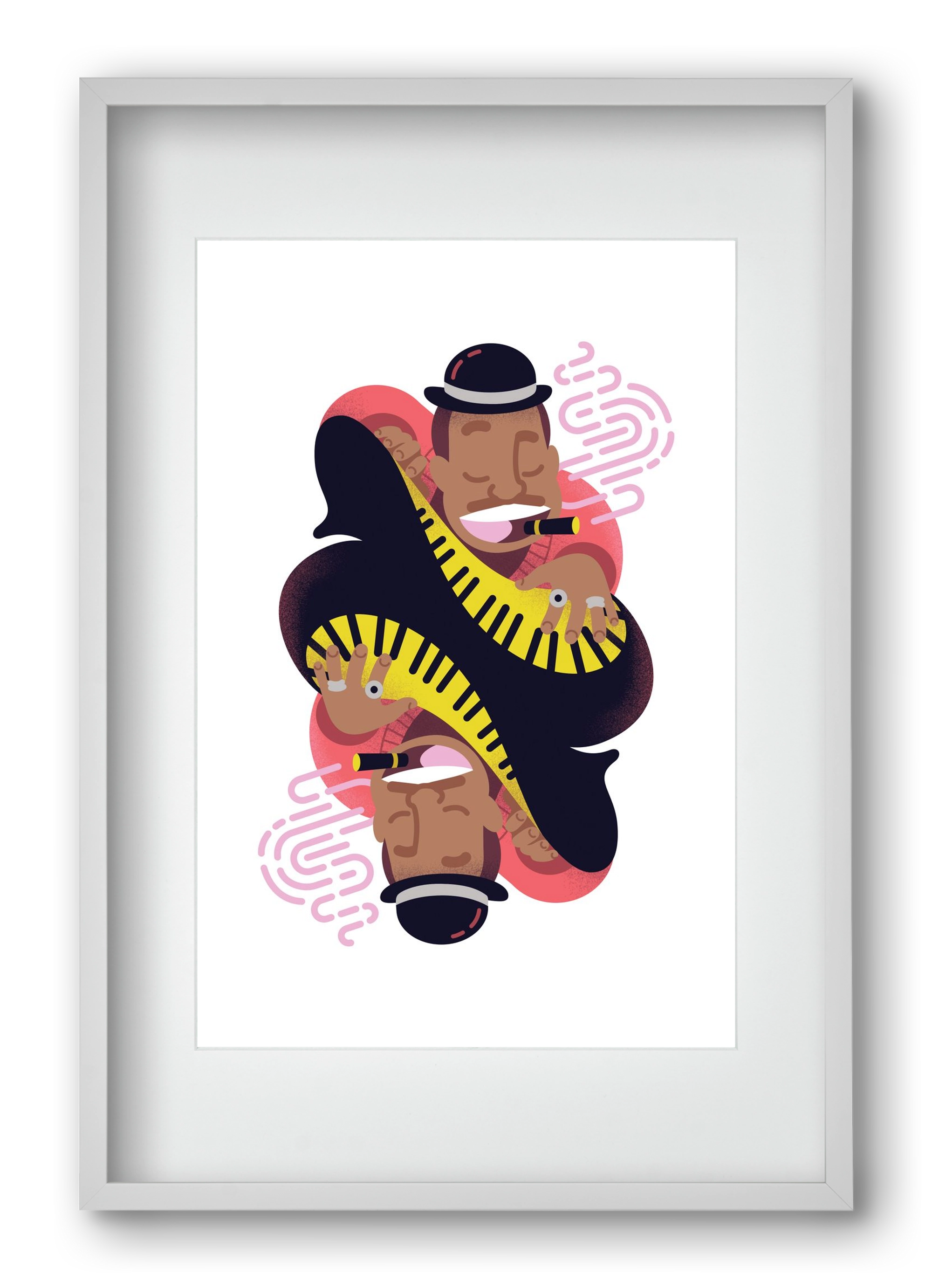 Jazz music series - Duke, 40x60 cm (30x45 cm), Fehér keret, paszpartuval