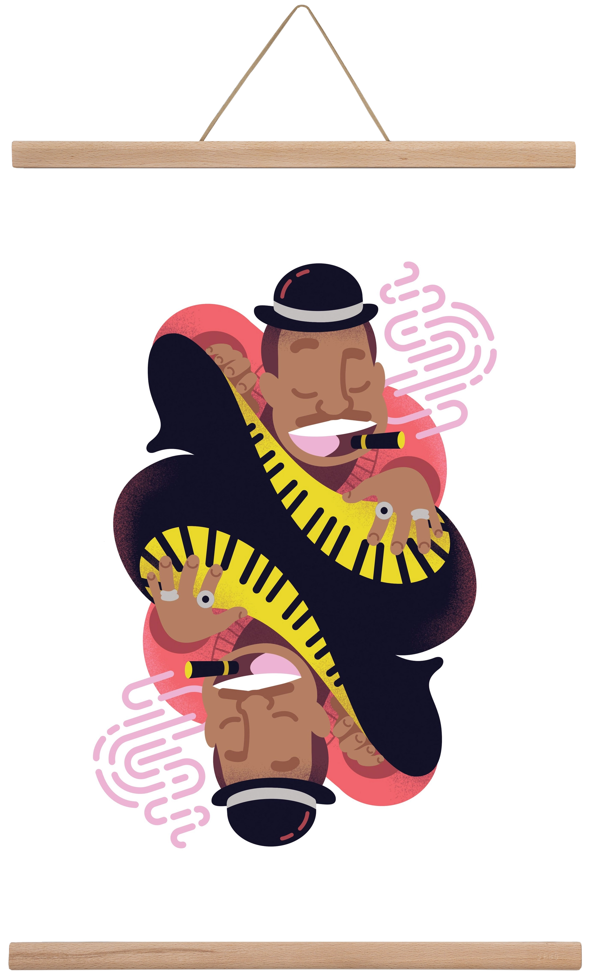 Jazz music series - Duke, 40x60 cm (40x60 cm), Tölgy akasztó