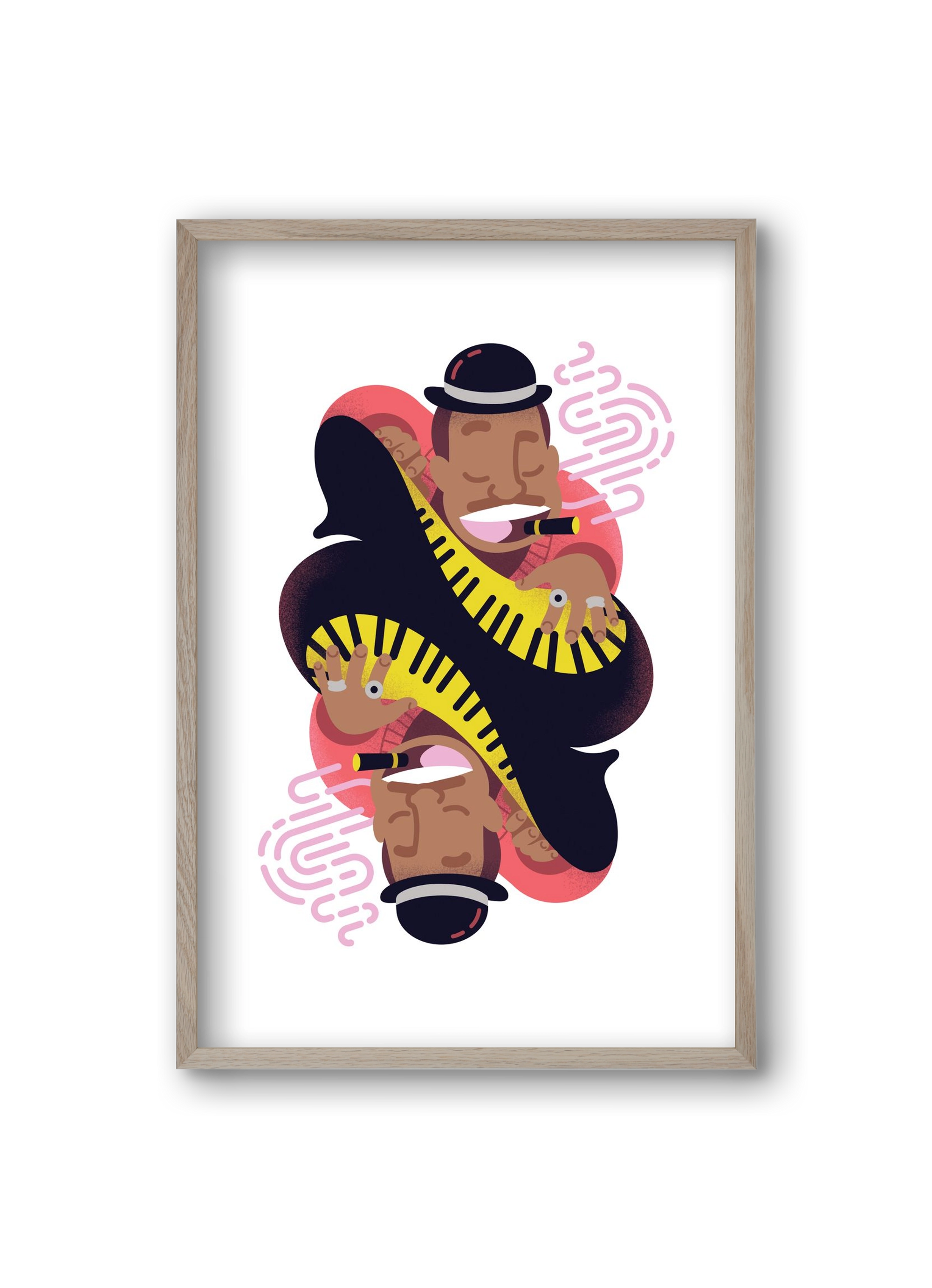 Jazz music series - Duke, 20x30 cm (20x30 cm), Tölgy keret