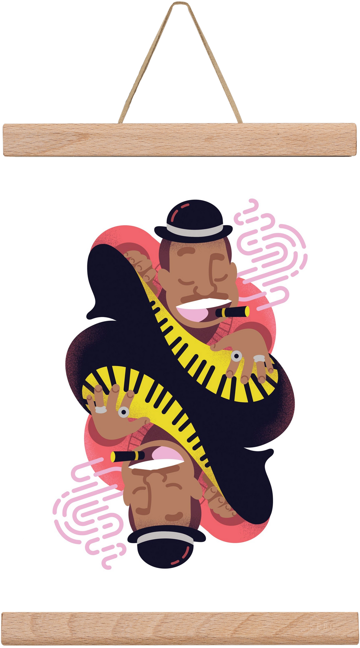 Jazz music series - Duke, 20x30 cm (20x30 cm), Tölgy akasztó