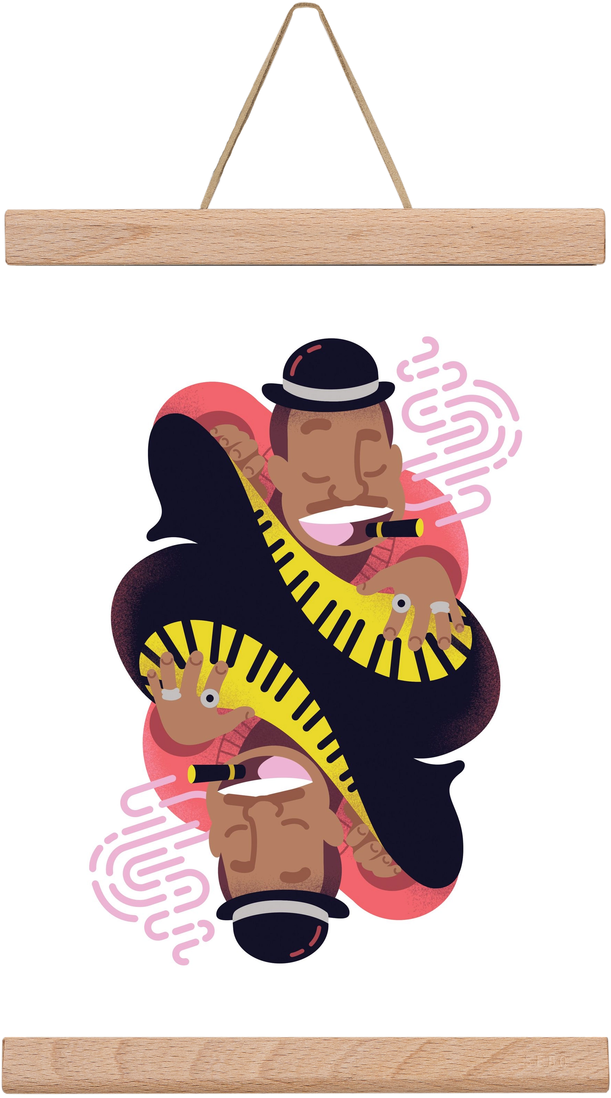 Jazz music series - Duke, 20x30 cm (20x30 cm), Tölgy akasztó