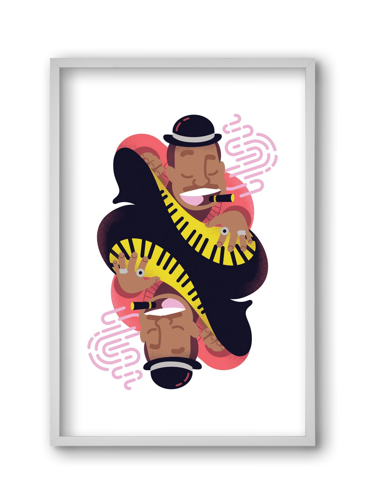 Jazz music series - Duke, 30x45 cm (30x45 cm), Fehér keret