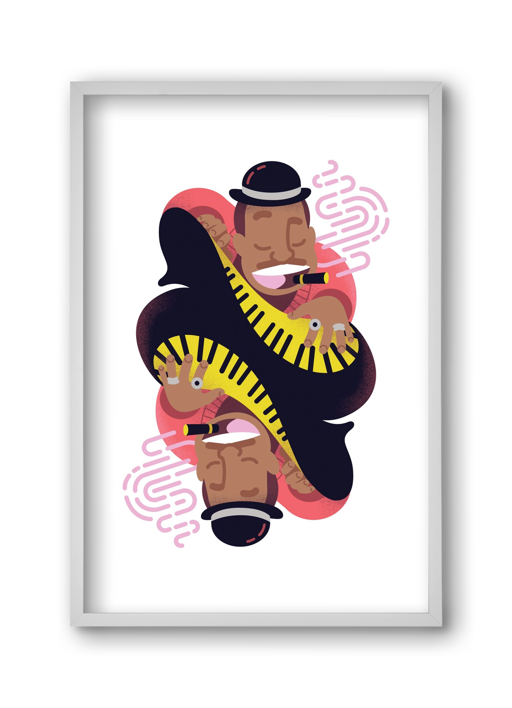 Jazz music series - Duke, 30x45 cm (30x45 cm), Fehér keret