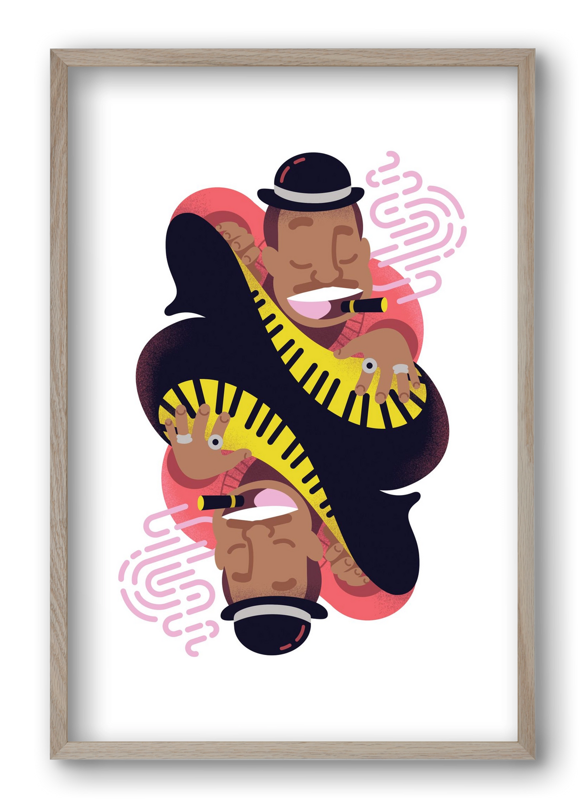 Jazz music series - Duke, 40x60 cm (40x60 cm), Tölgy keret