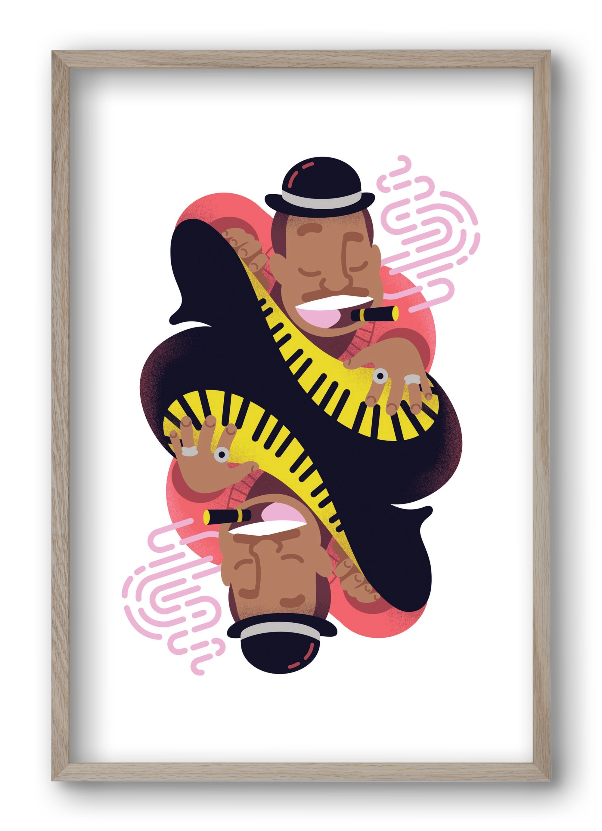 Jazz music series - Duke, 40x60 cm (40x60 cm), Tölgy keret