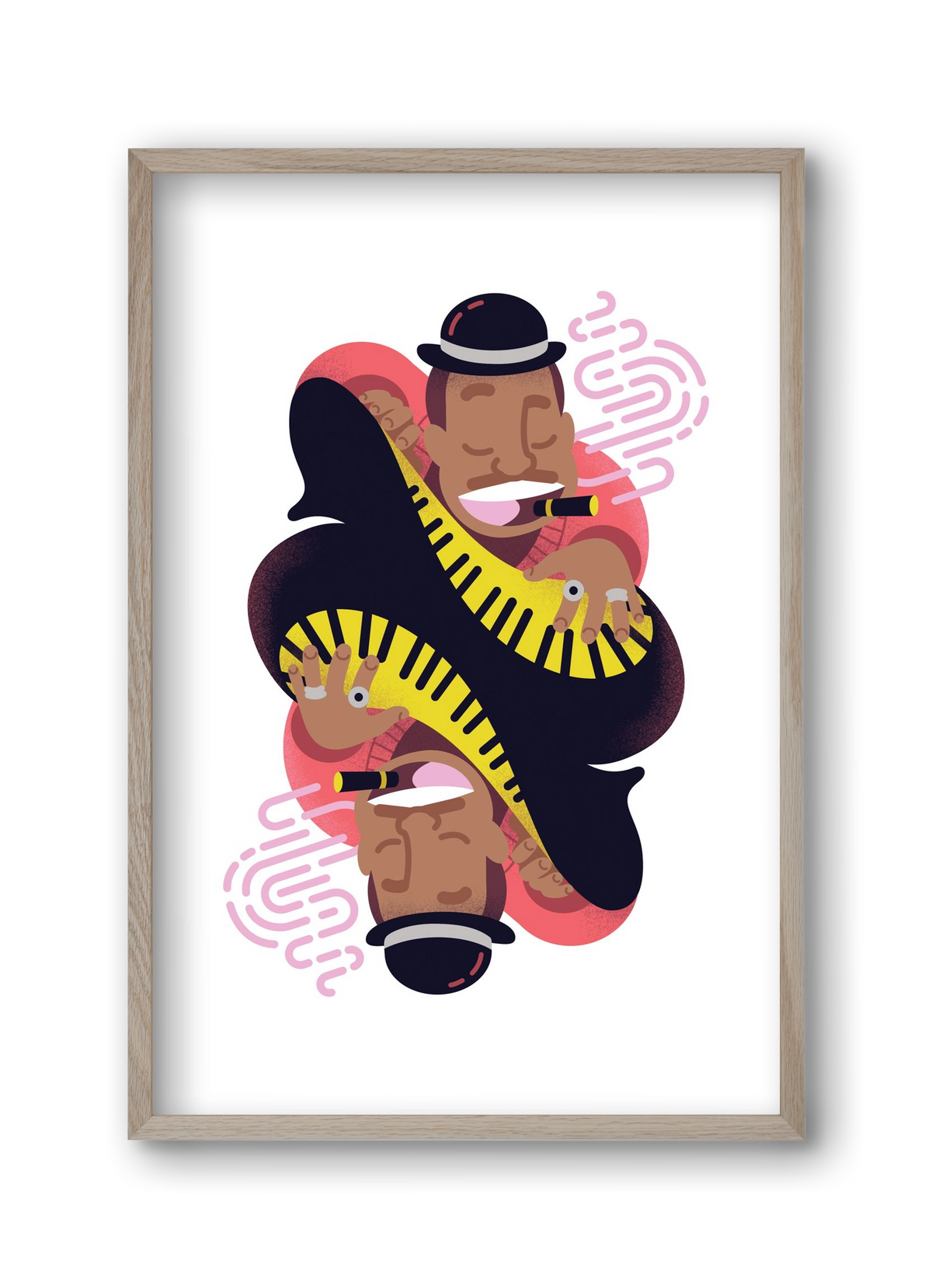 Jazz music series - Duke, 30x45 cm (30x45 cm), Tölgy keret