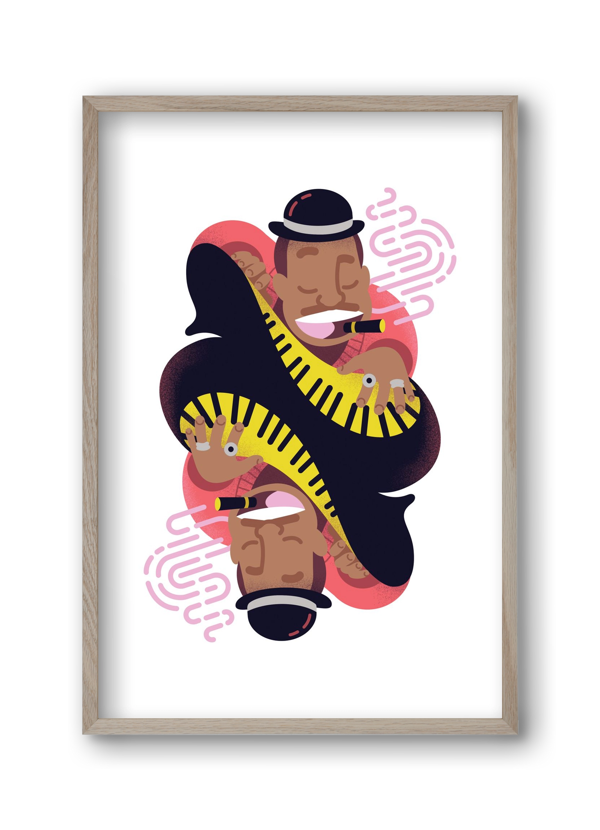 Jazz music series - Duke, 30x45 cm (30x45 cm), Tölgy keret