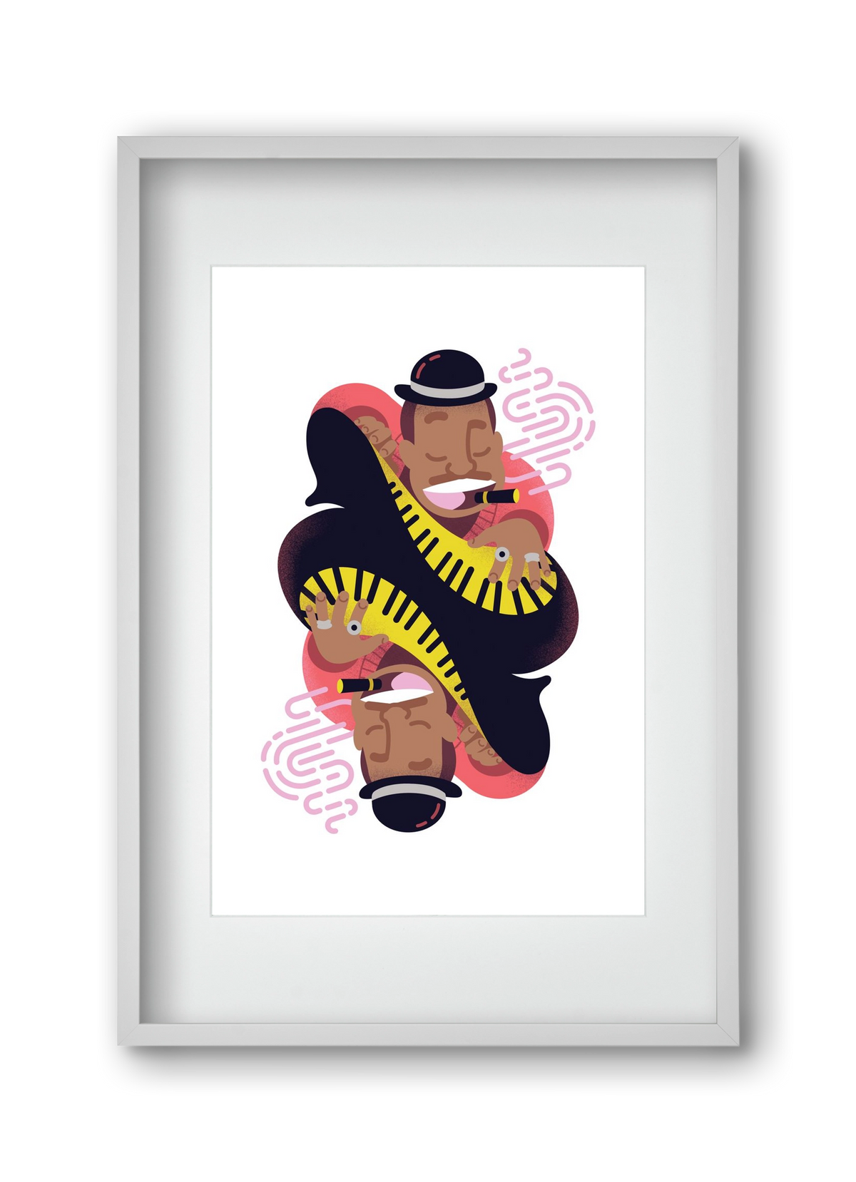 Jazz music series - Duke, 30x45 cm (20x30 cm), Fehér keret, paszpartuval