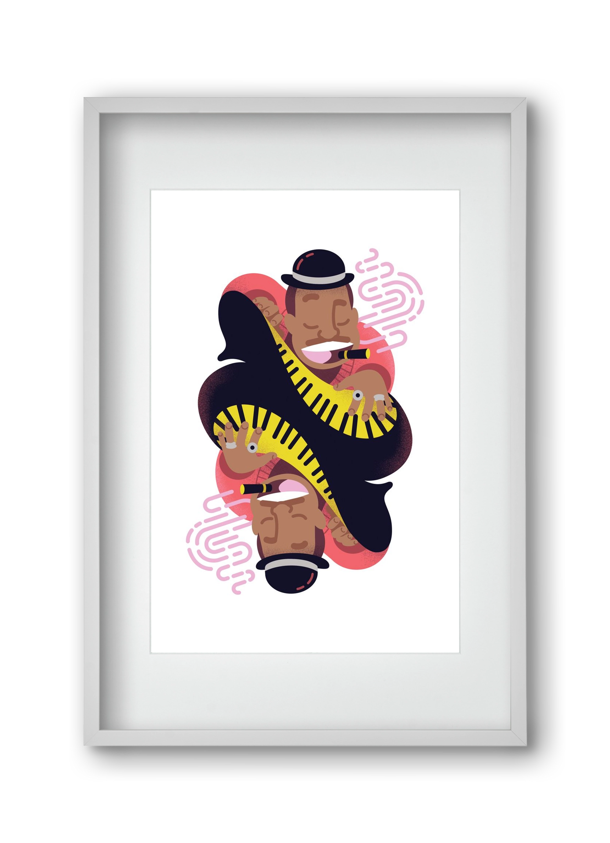 Jazz music series - Duke, 30x45 cm (20x30 cm), Fehér keret, paszpartuval