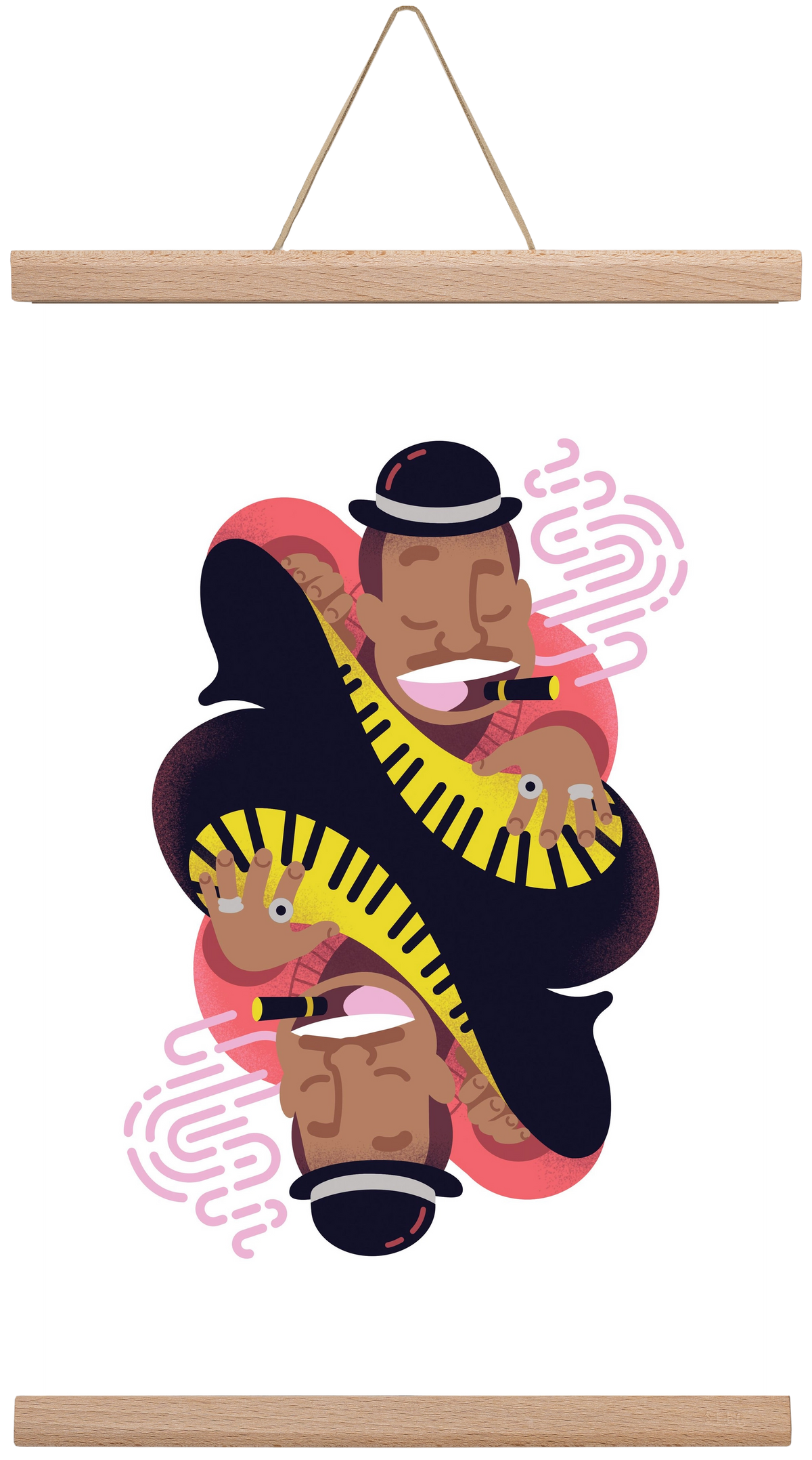 Jazz music series - Duke, 30x45 cm (30x45 cm), Tölgy akasztó