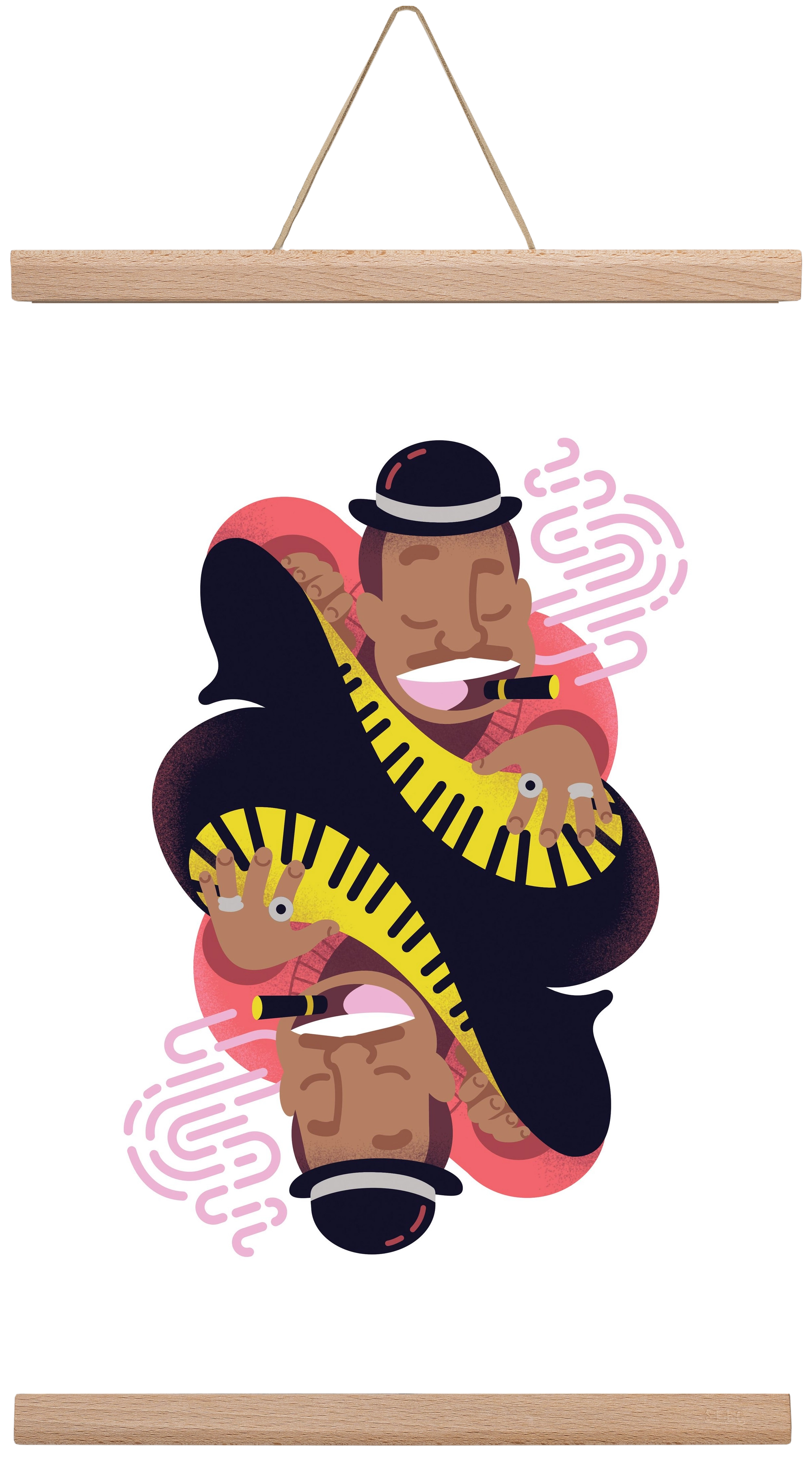 Jazz music series - Duke, 30x45 cm (30x45 cm), Tölgy akasztó