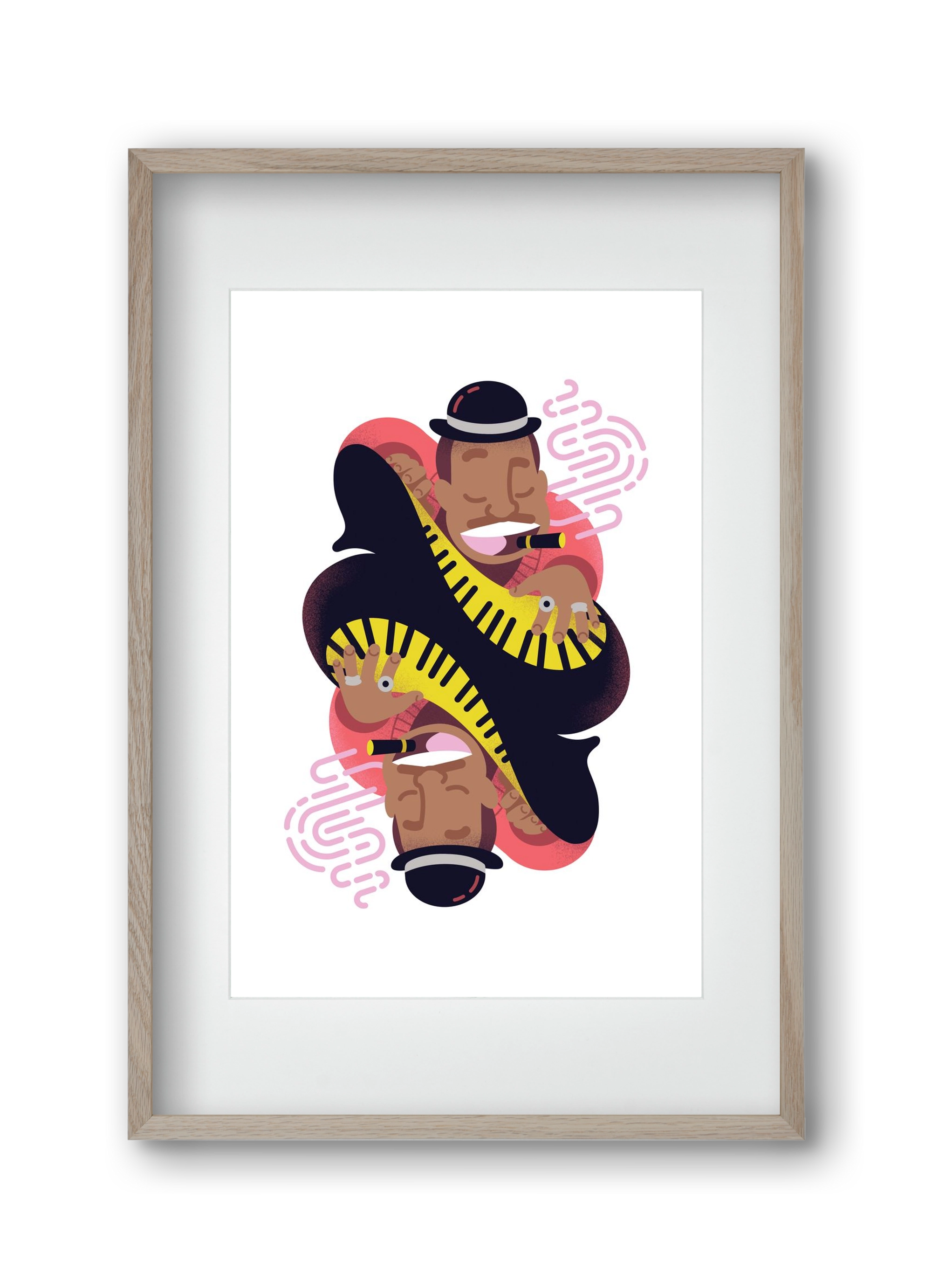 Jazz music series - Duke, 30x45 cm (20x30 cm), Tölgy keret, paszpartuval