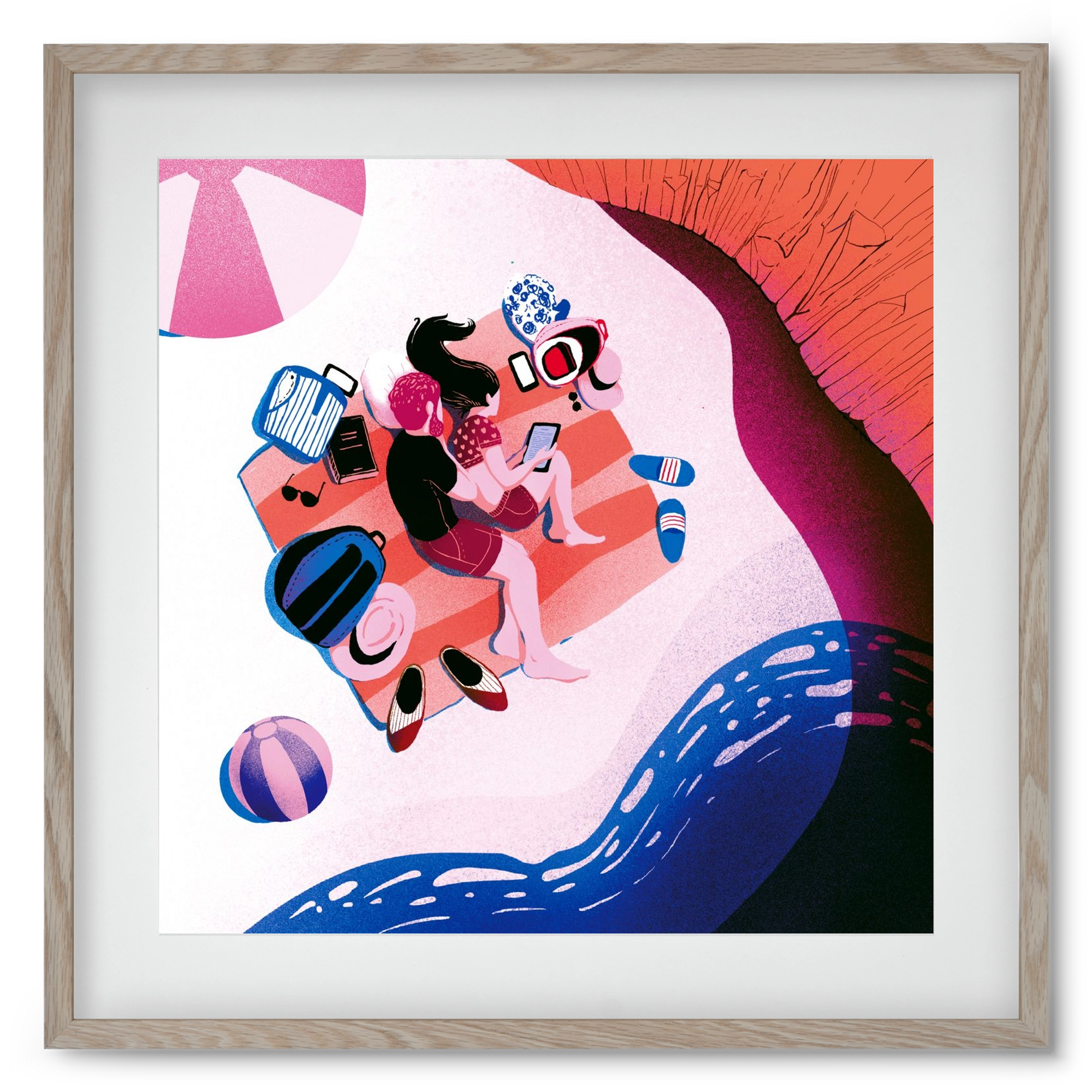 Summer vibes, 50x50 cm (40x40 cm), Tölgy keret, paszpartuval