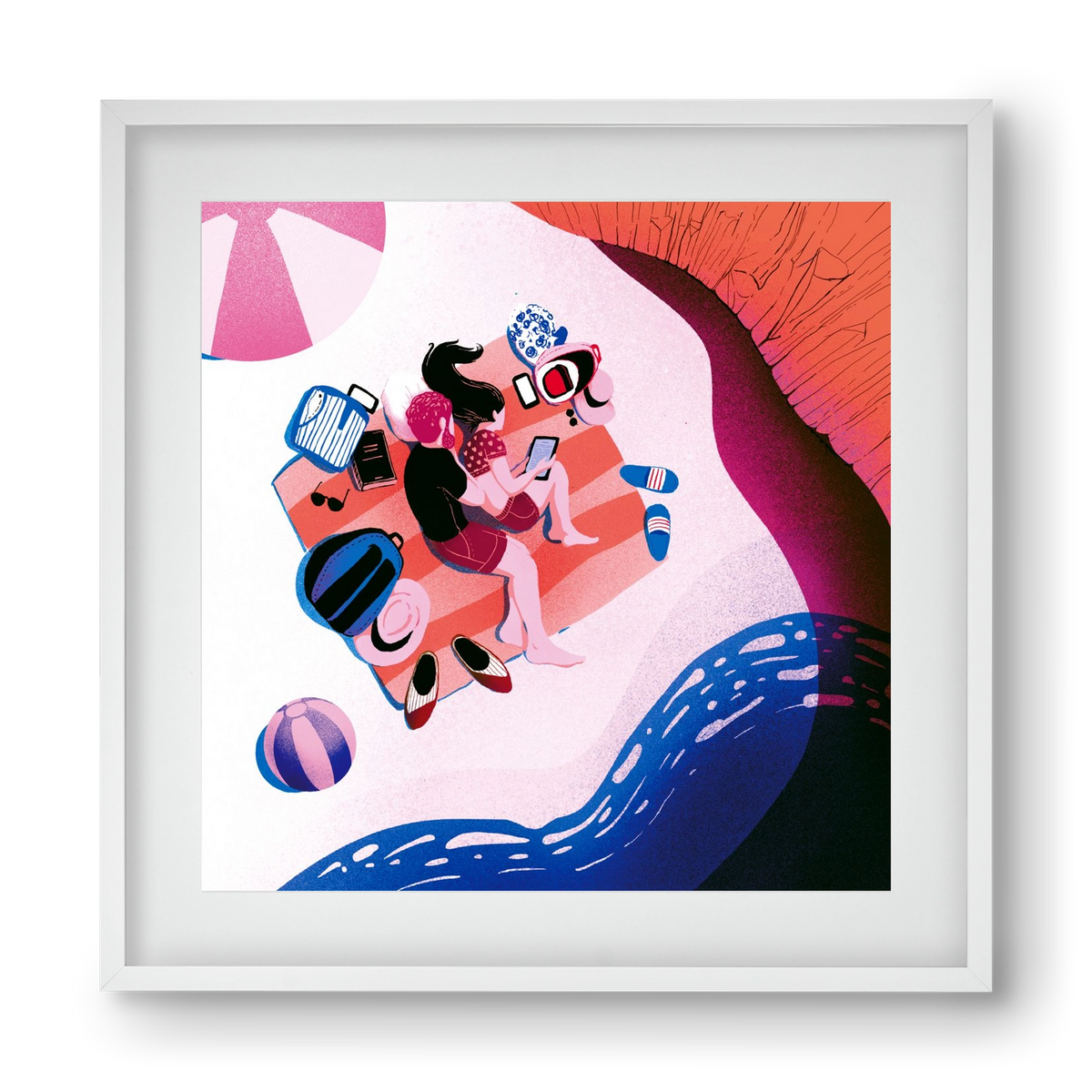 Summer vibes, 40x40 cm (30x30 cm), Fehér keret, paszpartuval