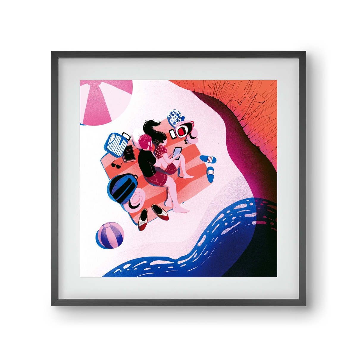 Summer vibes, 30x30 cm (20x20 cm), Fekete keret, paszpartuval