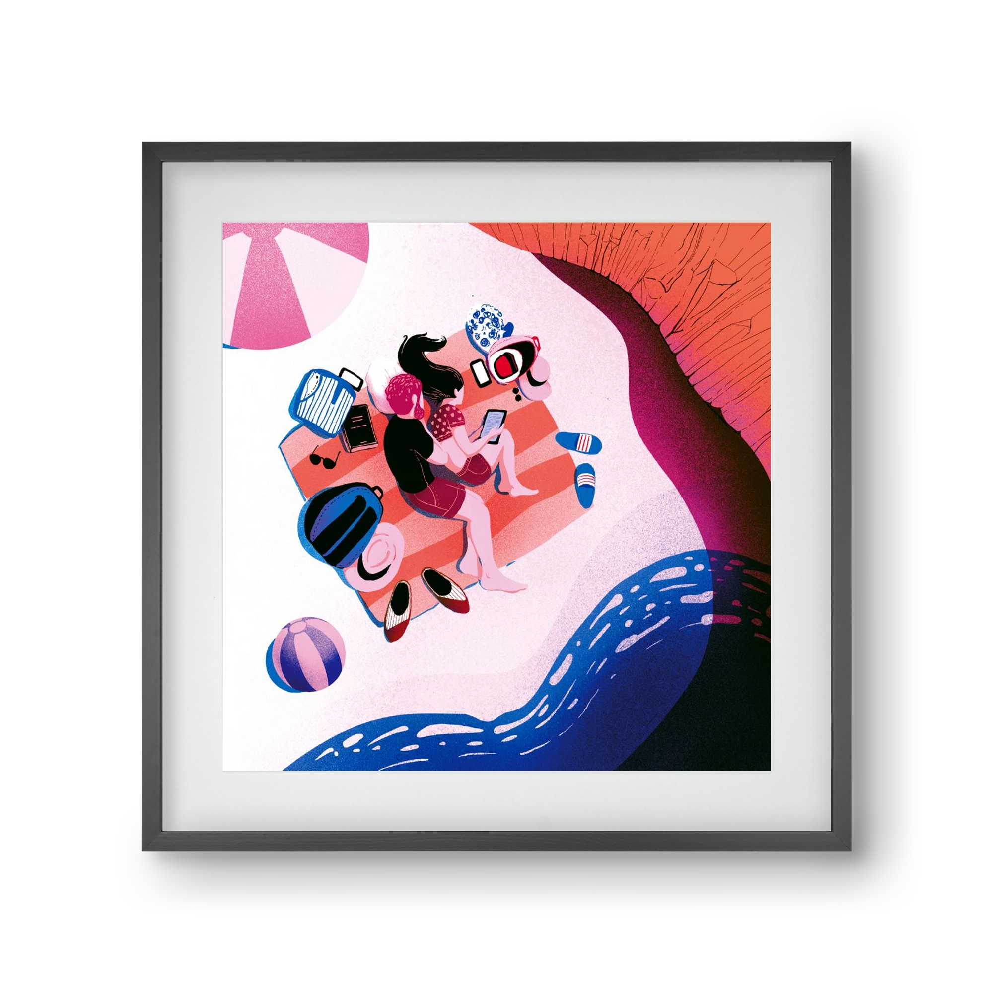 Summer vibes, 30x30 cm (20x20 cm), Fekete keret, paszpartuval