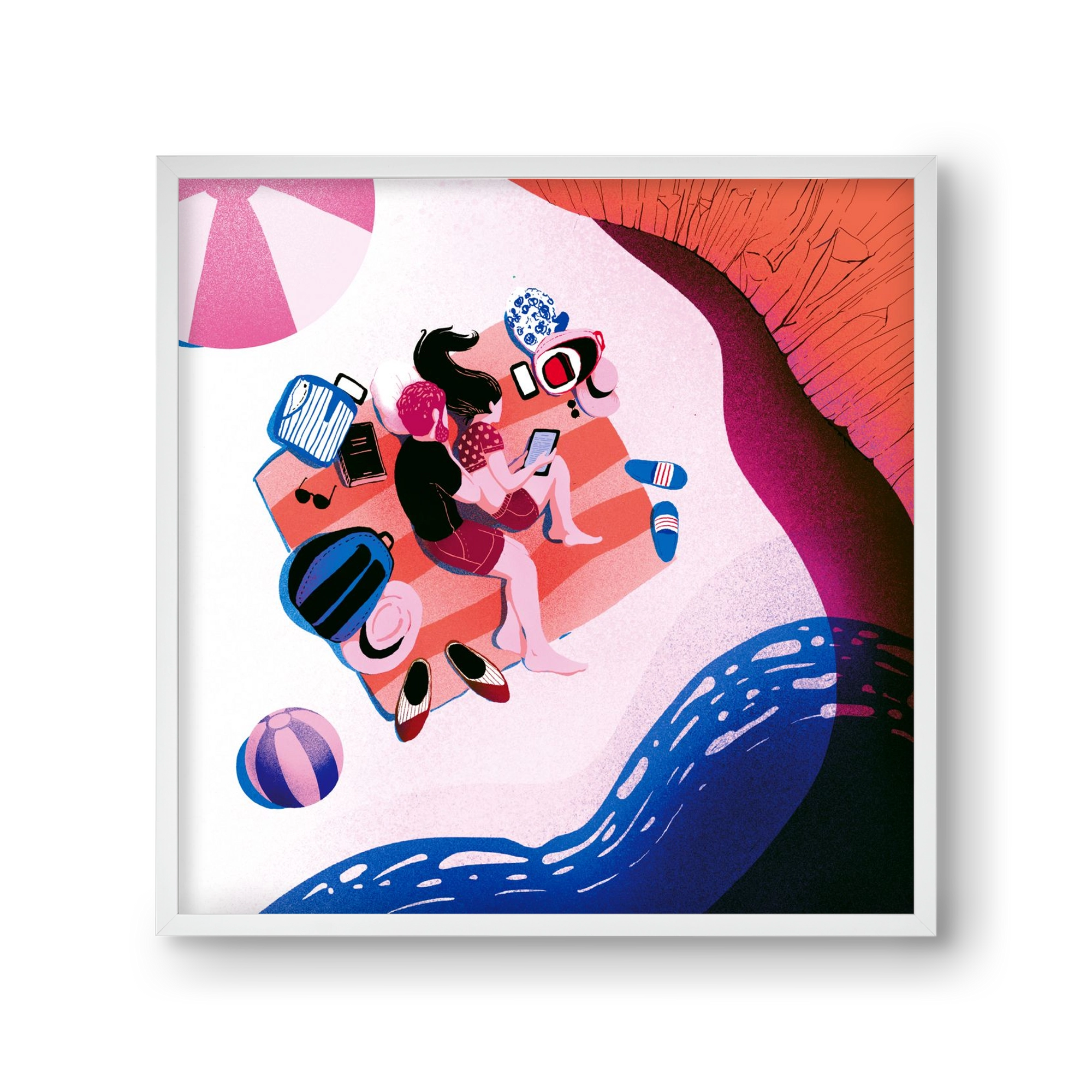 Summer vibes, 30x30 cm (30x30 cm), Fehér keret