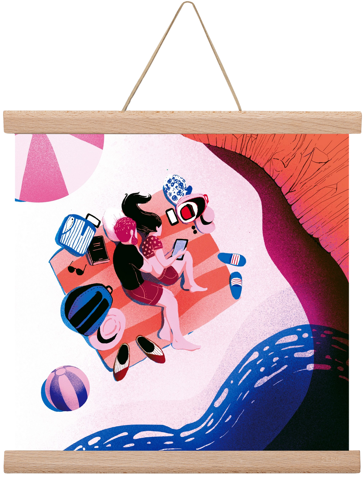 Summer vibes, 30x30 cm (30x30 cm), Tölgy akasztó