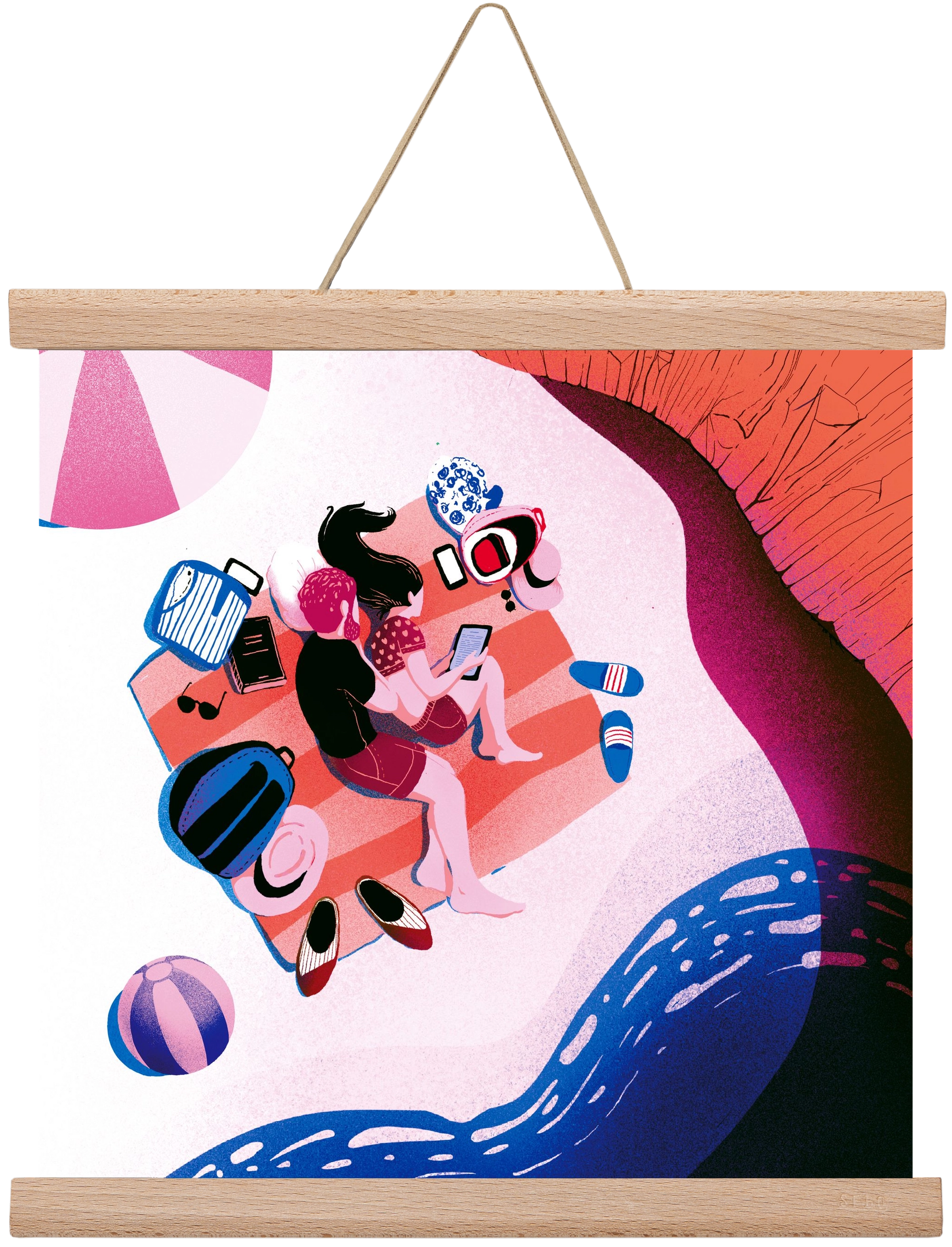 Summer vibes, 30x30 cm (30x30 cm), Tölgy akasztó